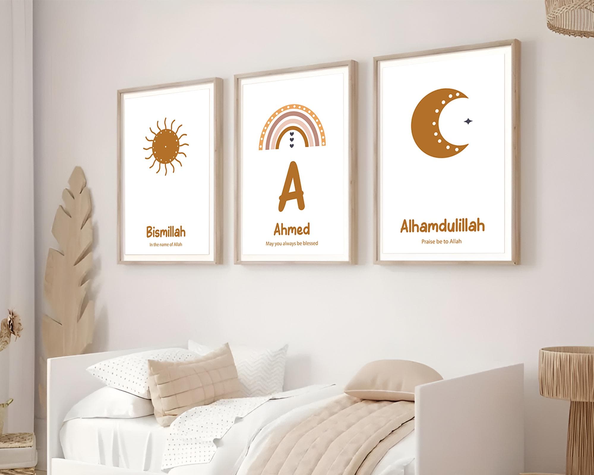 Personalised Islamic Digital Art for Kids, Set of 3 Cute Muslim Posters and Prints, Personalised Islamic Gift for Boy Girl, Protection Dua - image 5
