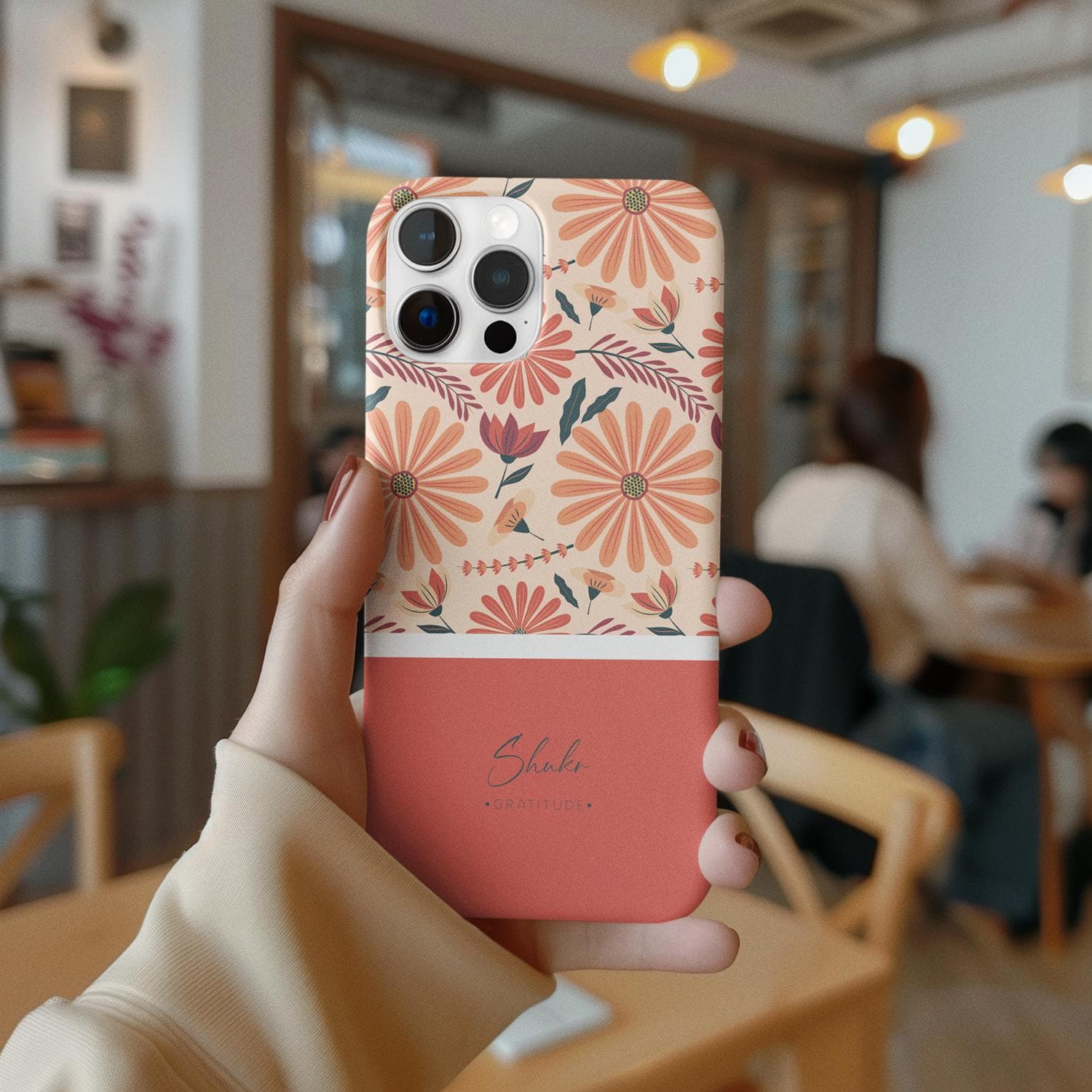 Floral Shukr Gratitude iPhone Case, Boho Daisy Cover - image 5