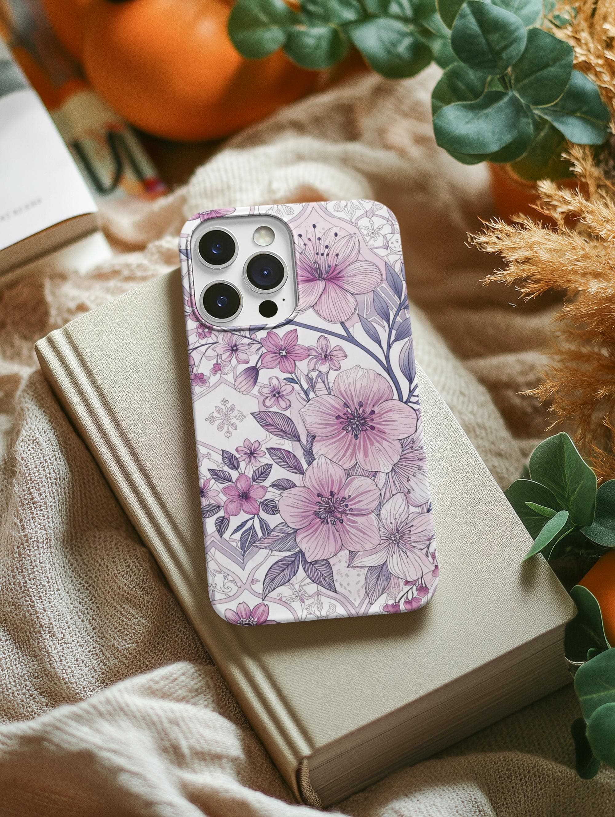 Islamic Floral Phone Case, Elegant Muslim Art Print