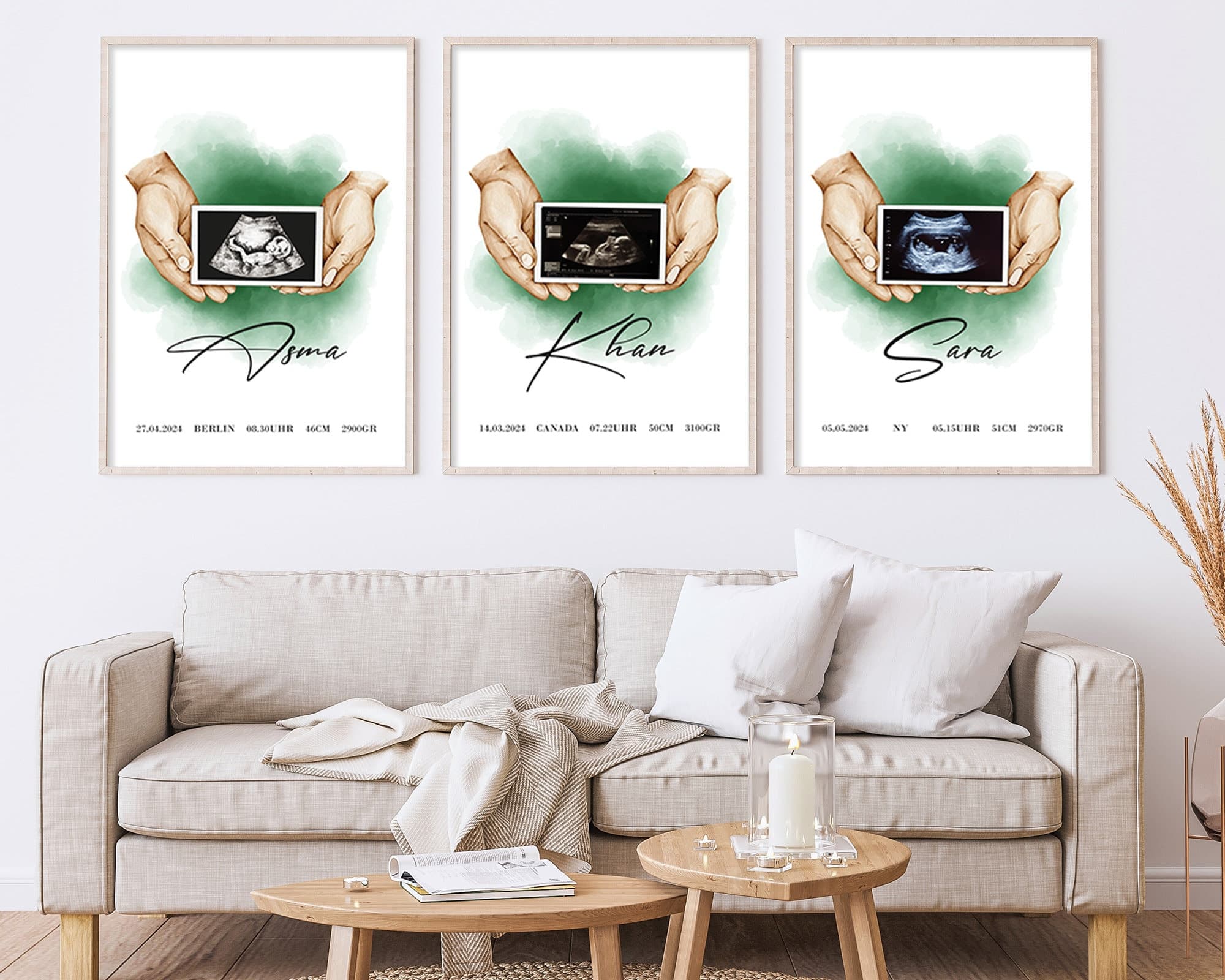 Birth Poster, Baby Gift Personalized, Birth Gift Personalized with Birth dates, Children's Room poster, Baptism Gift - image 4