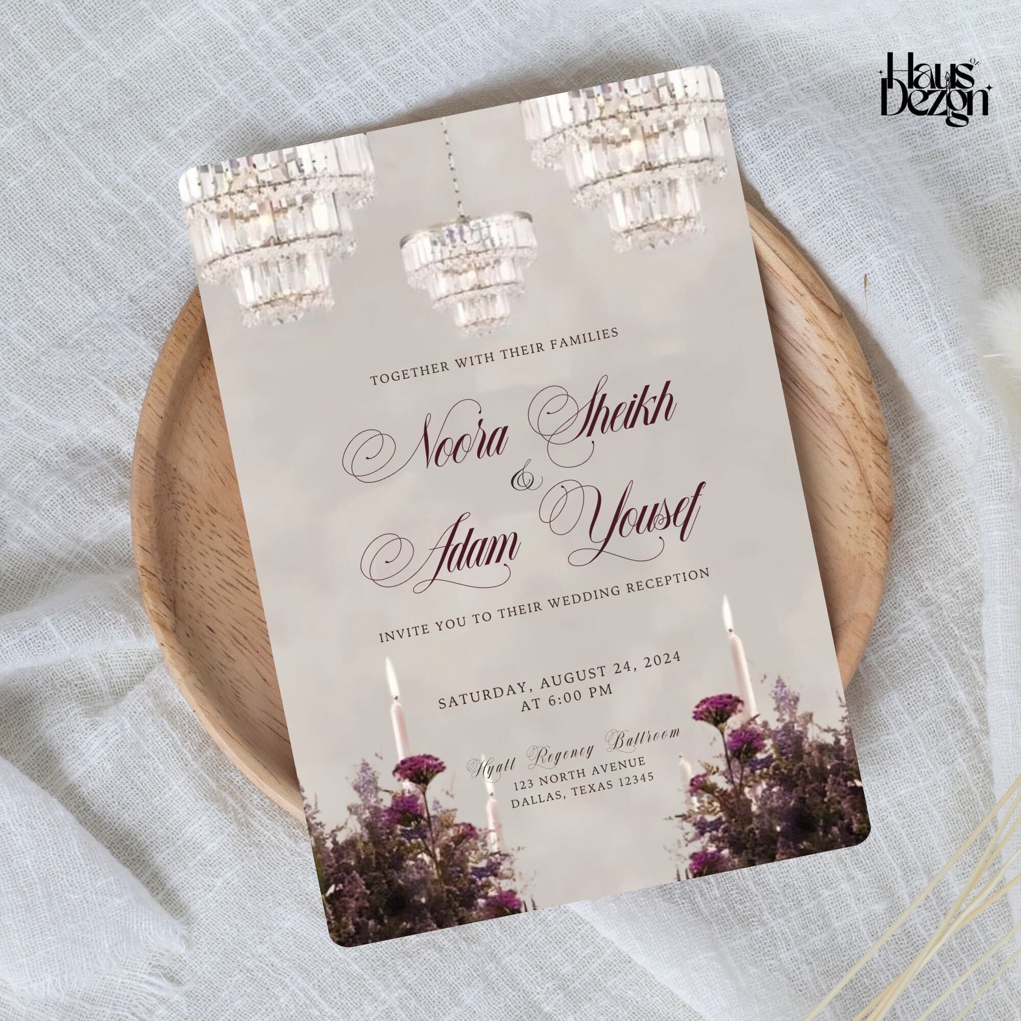 Digital Islamic Wedding Invite- Elegant Wedding Invitation- Classy- Walima- Nikkah- Muslim Wedding- Digital Download- Editable Card