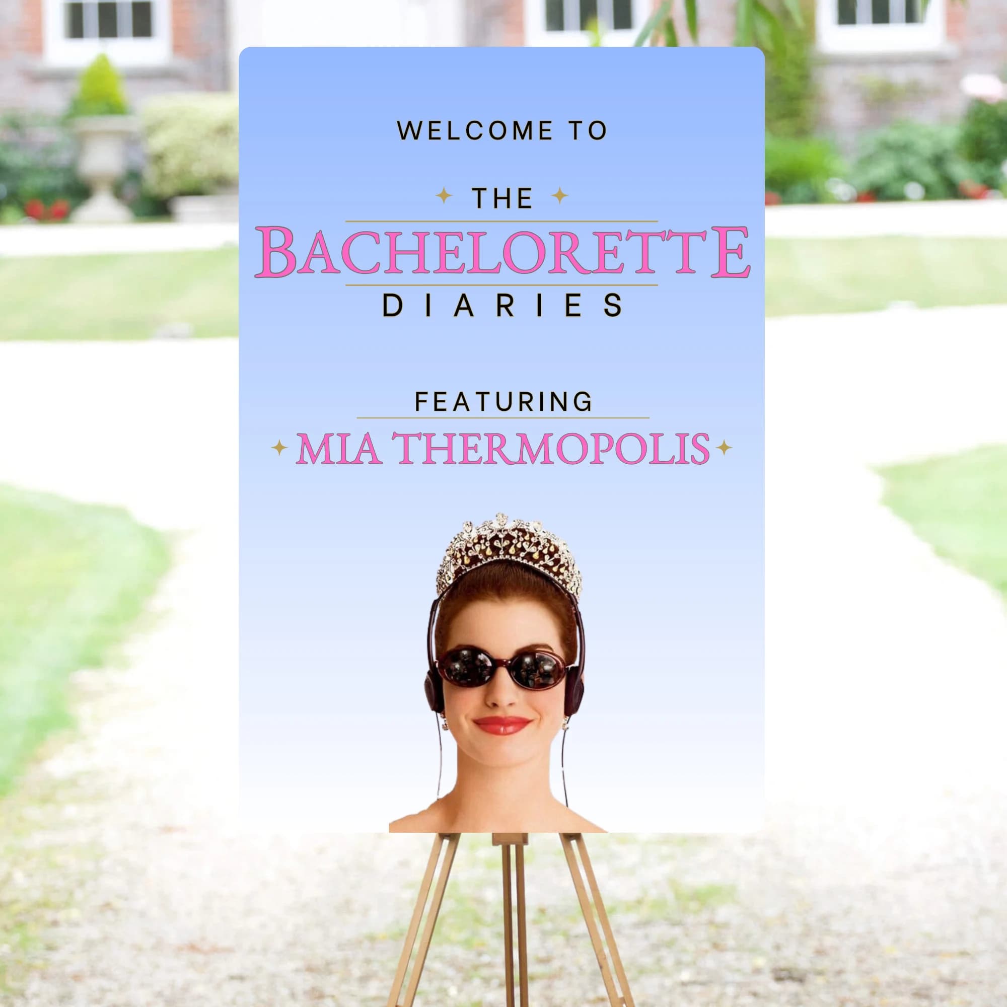 Editable Bachelorette Welcome Sign- Princess Diaries- Bachelorette Party- Digital Download - image 3