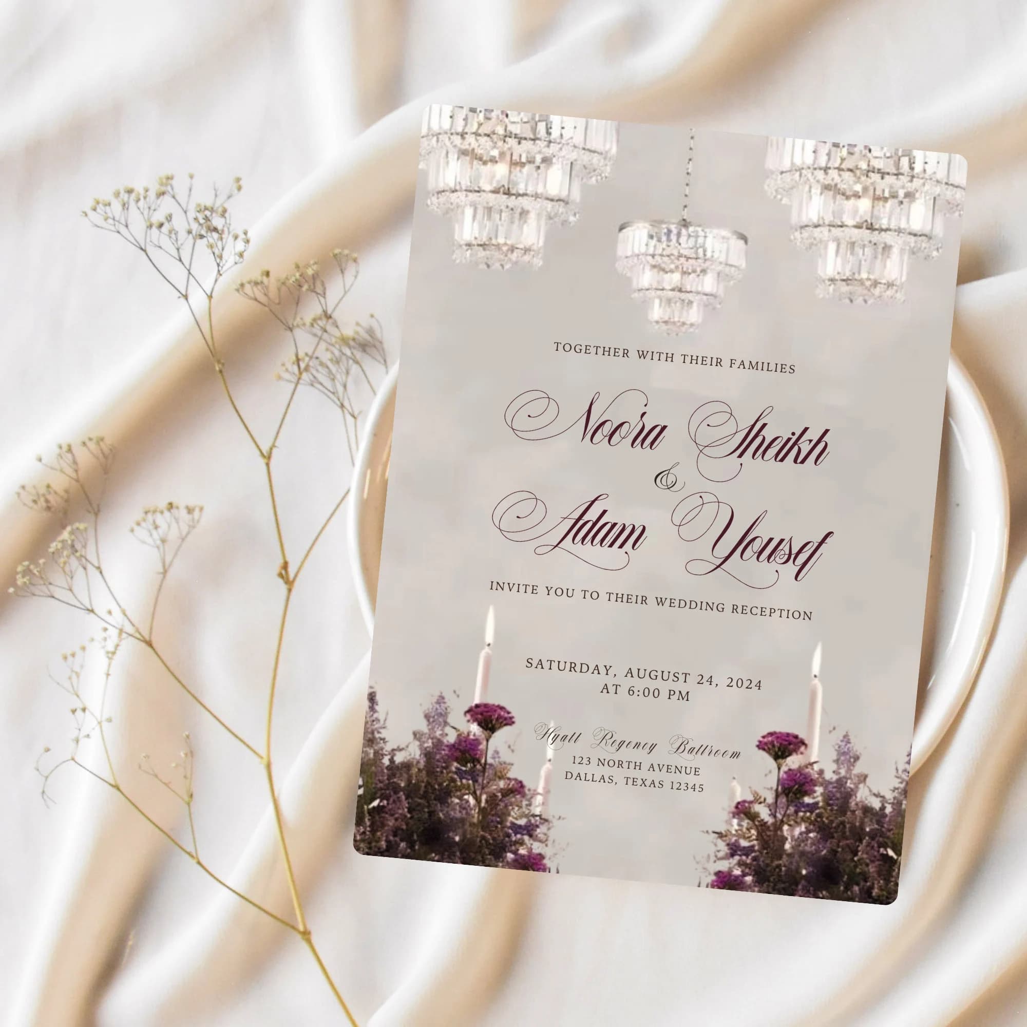 Digital Islamic Wedding Invite- Elegant Wedding Invitation- Classy- Walima- Nikkah- Muslim Wedding- Digital Download- Editable Card - image 3