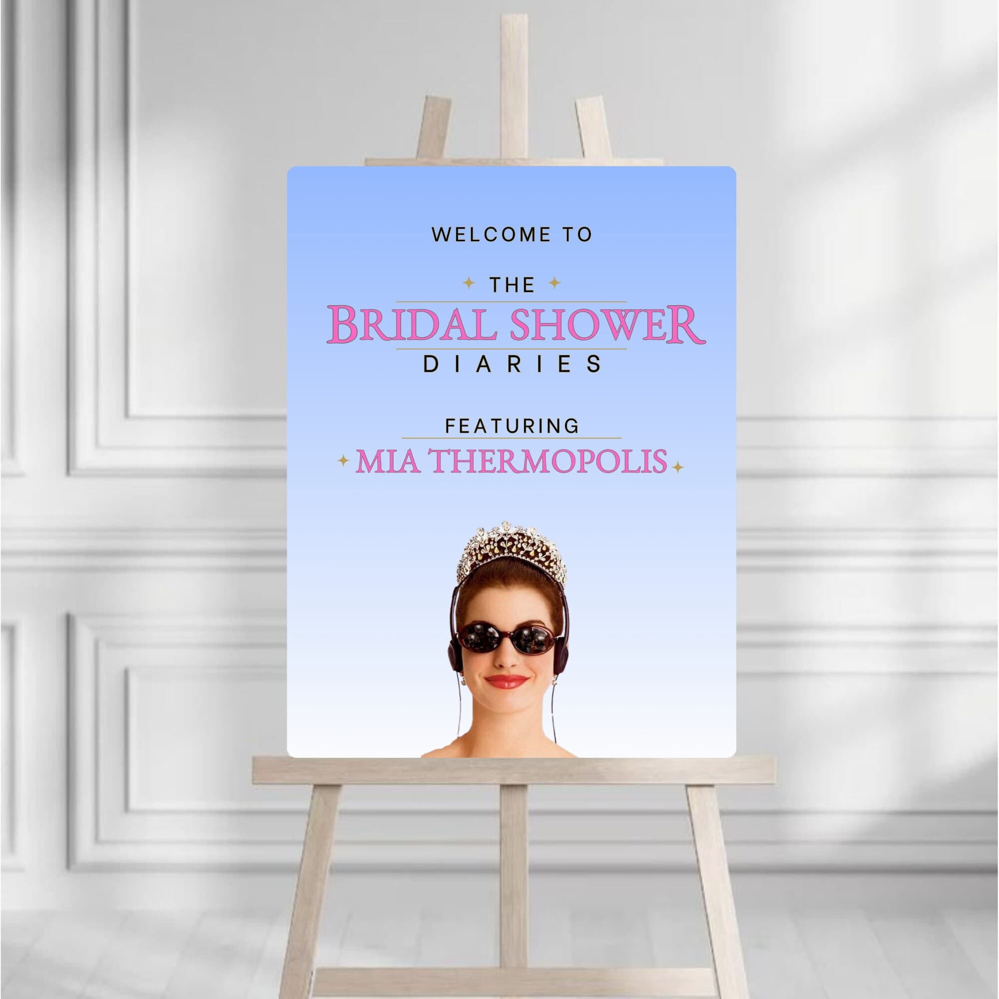 Digital Bridal Shower Welcome Sign- Editable Template- Princess Diaries Theme
