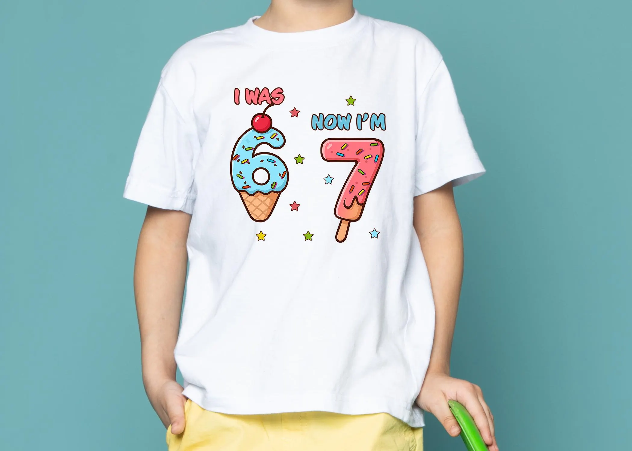 I Was 6 Now I'm 7 Birthday Shirt, Funny Seventh B-Day Gift - image 3