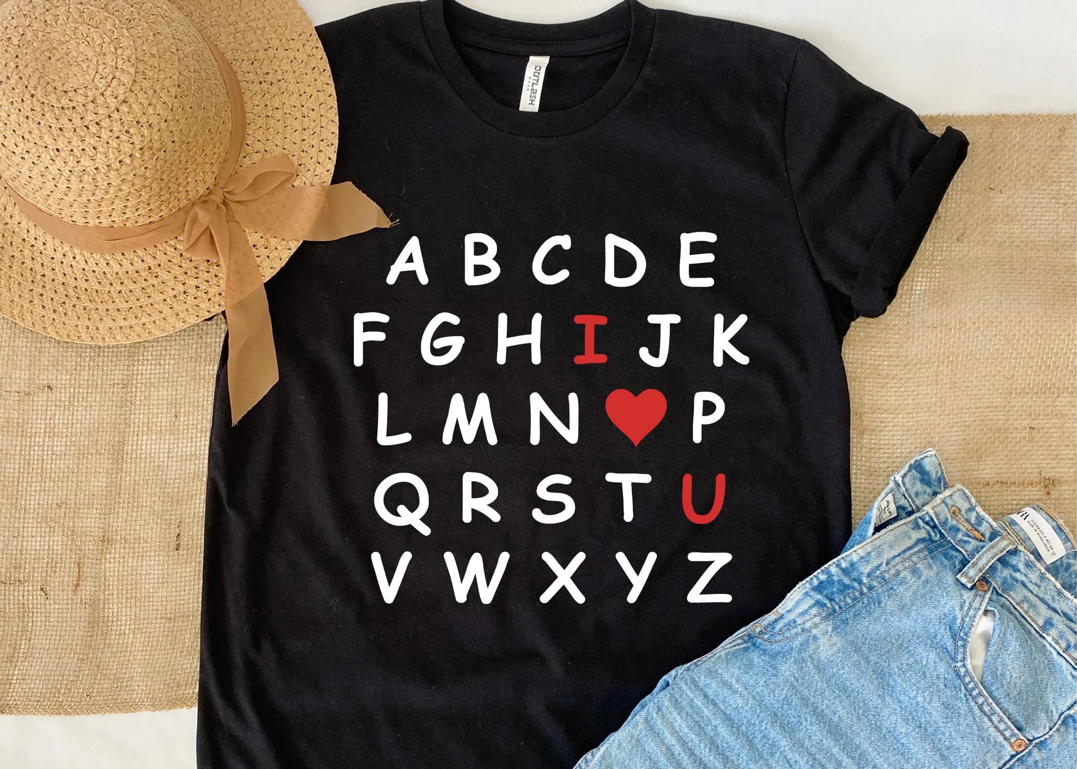 Alphabet Valentine Shirt, Teacher Love Letter Tee, Valentine’s Day Gift