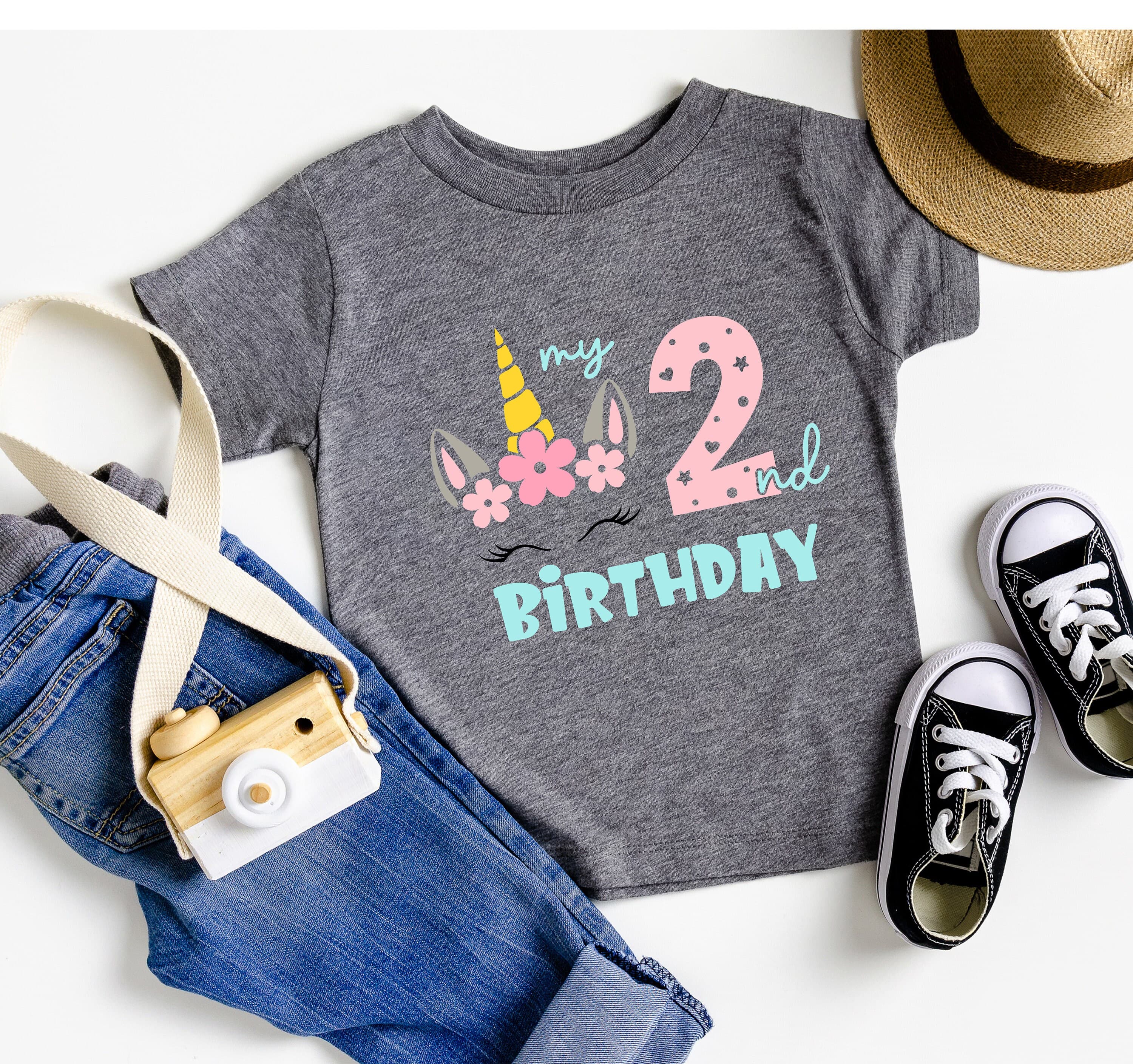 Unicorn Birthday Girl Shirt, Girls Party, Birthday Gift. - image 2
