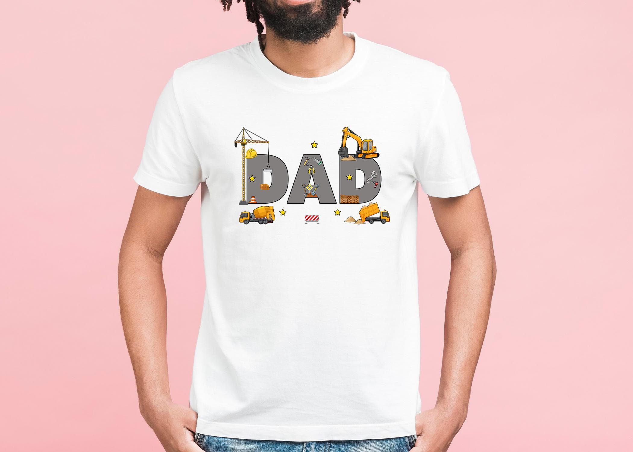 Construction Dad Shirt, Birthday Excavator Bulldozer Tee, Gift for papa, Father's Day Shirt