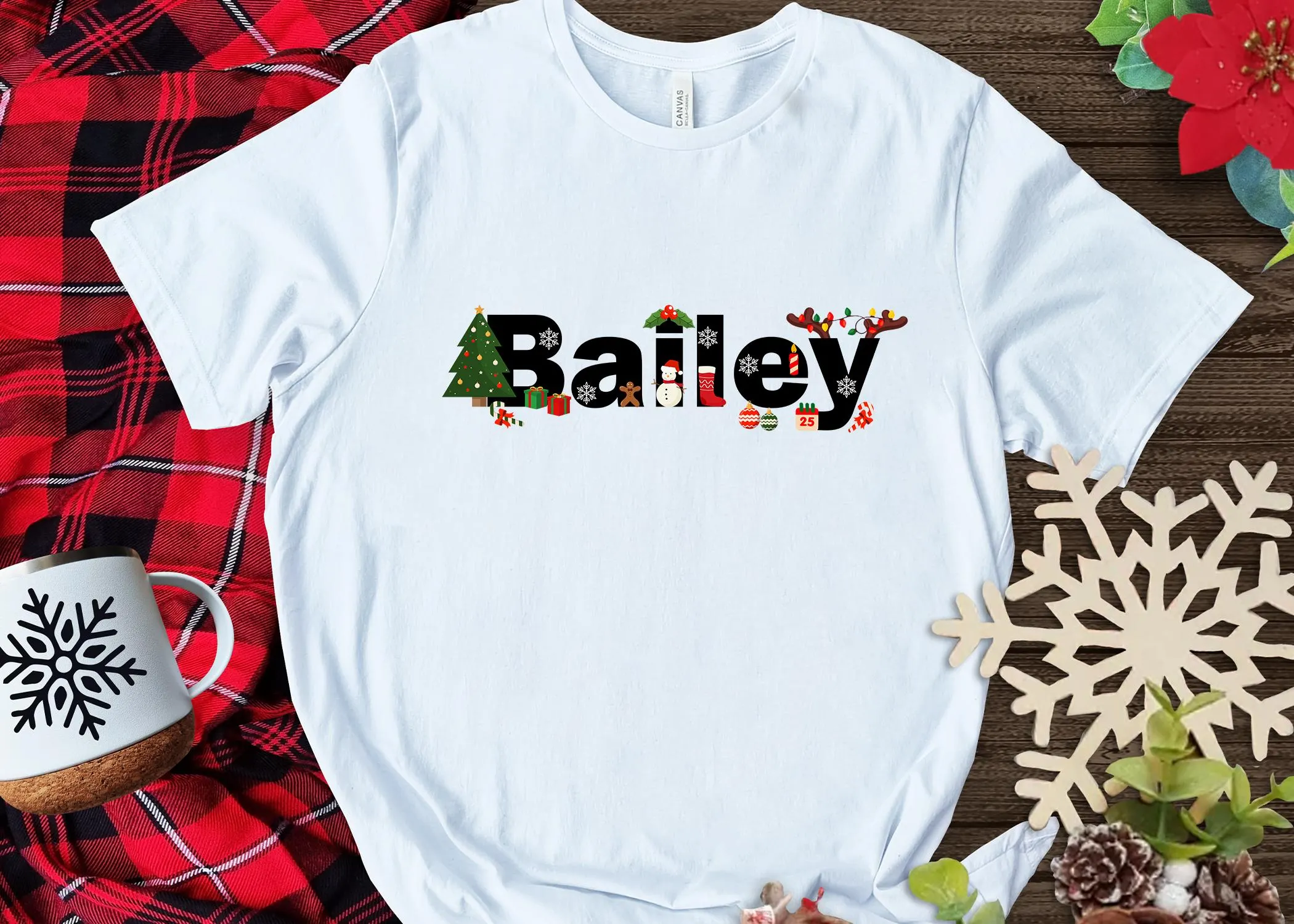 Custom Christmas Name Shirt, Xmas Holiday Sweatshirt, Boys and Girls Holiday Gift - image 2
