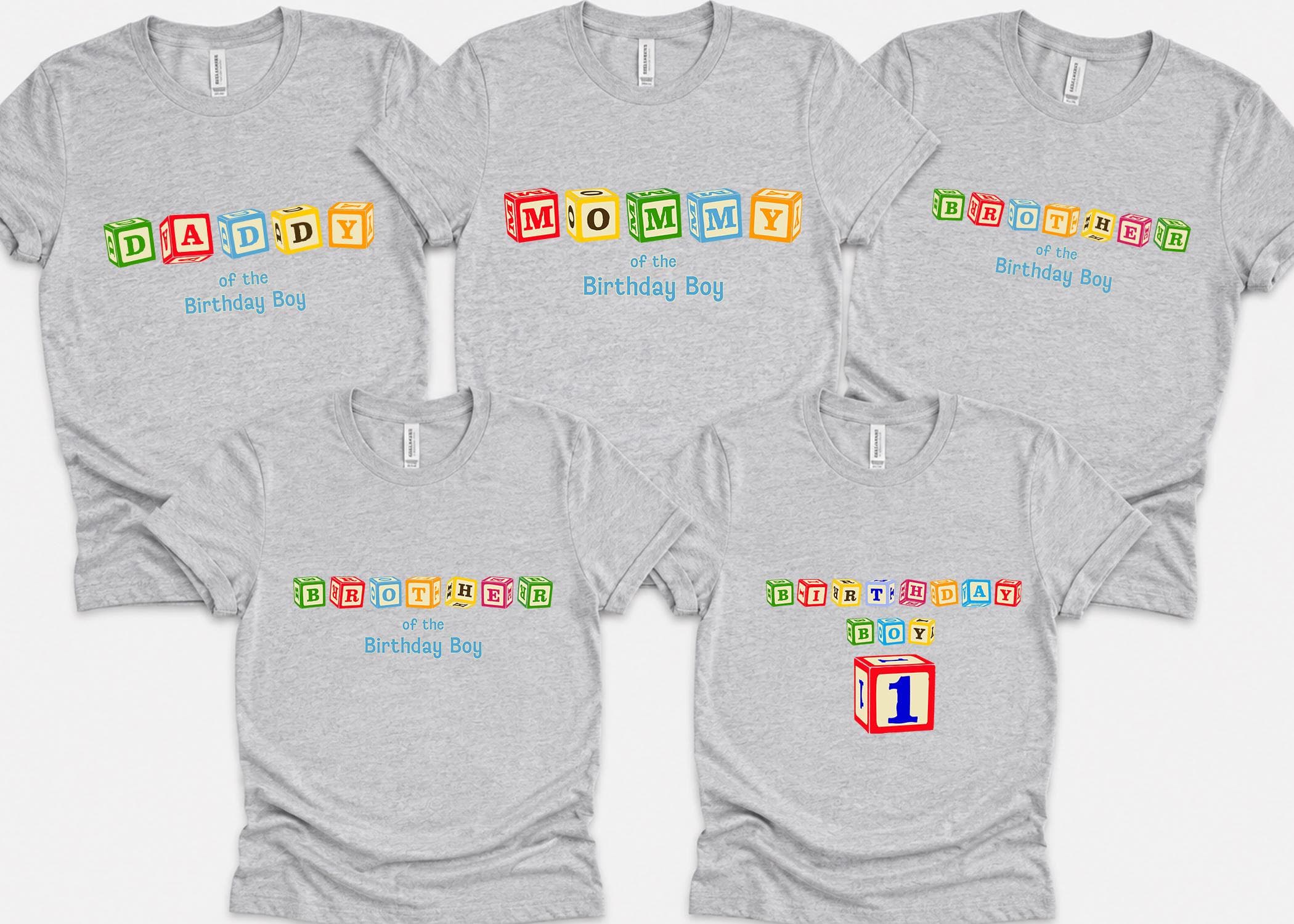 Alphabet Block Birthday Shirt, Abc Matching Family Tee, Custom Neutral Outfit - image 4