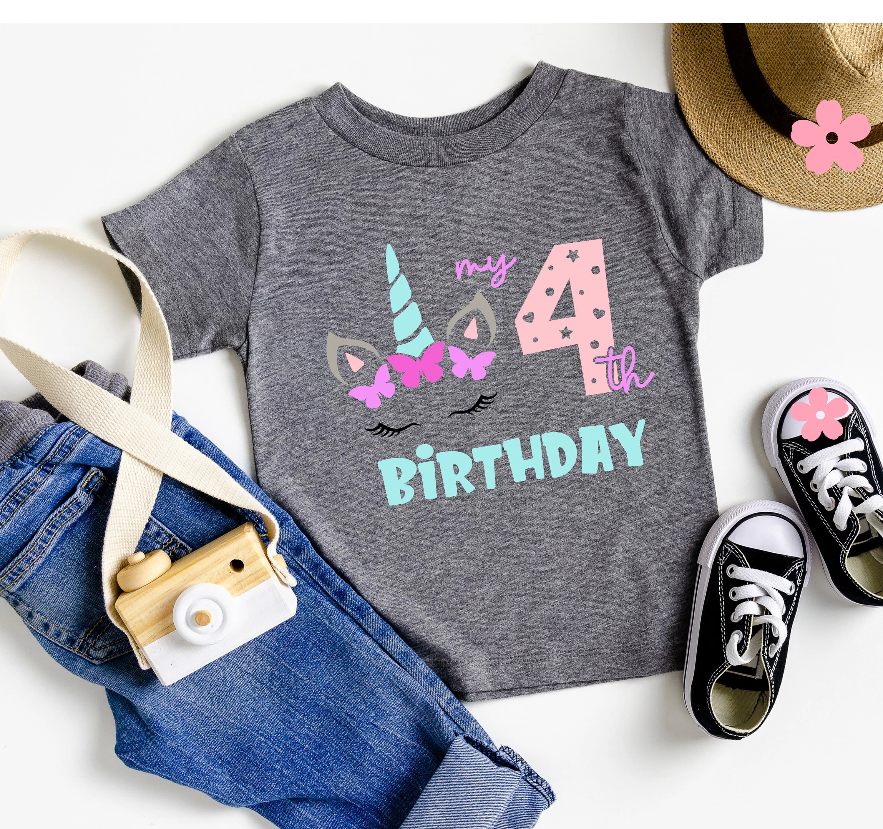 Unicorn Birthday Girl Shirt, Girls Party, Birthday Gift. - image 3