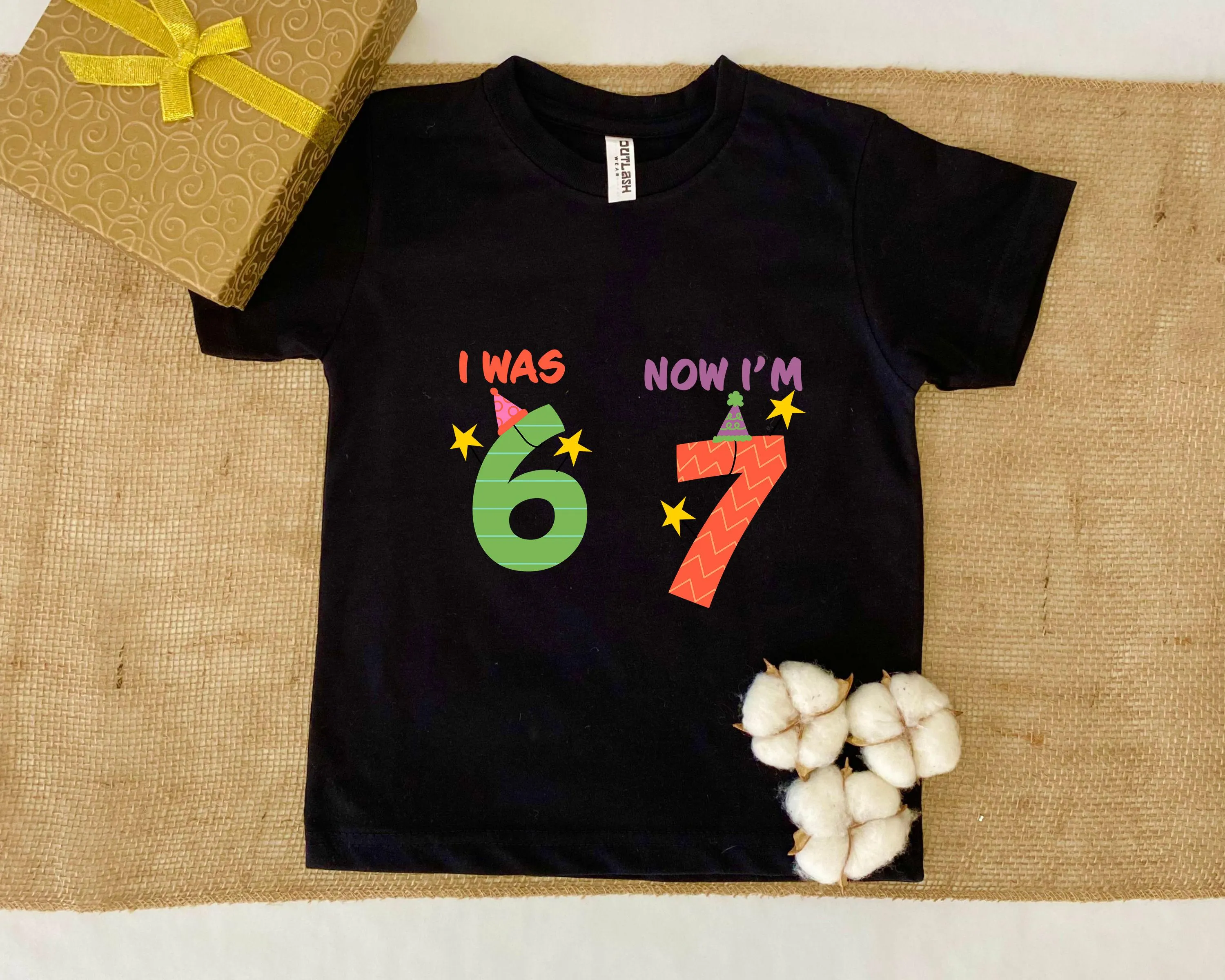 I Was 6 Now I'm 7 Birthday Shirt, Funny Seventh B-Day Gift