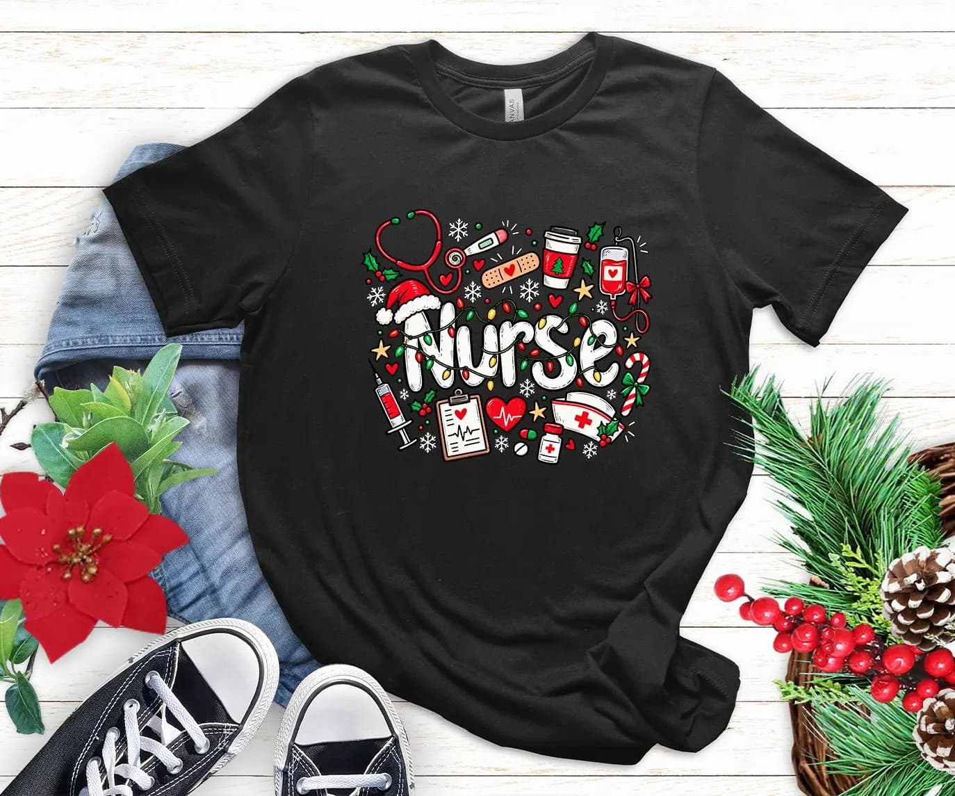 Christmas Nurse t-shirt,  Nursing School SweatShirt, Santa's Nurses