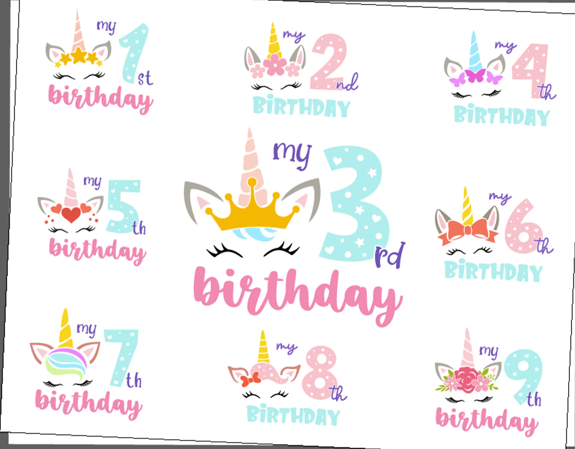 Unicorn Birthday Girl Shirt, Girls Party, Birthday Gift. - image 5