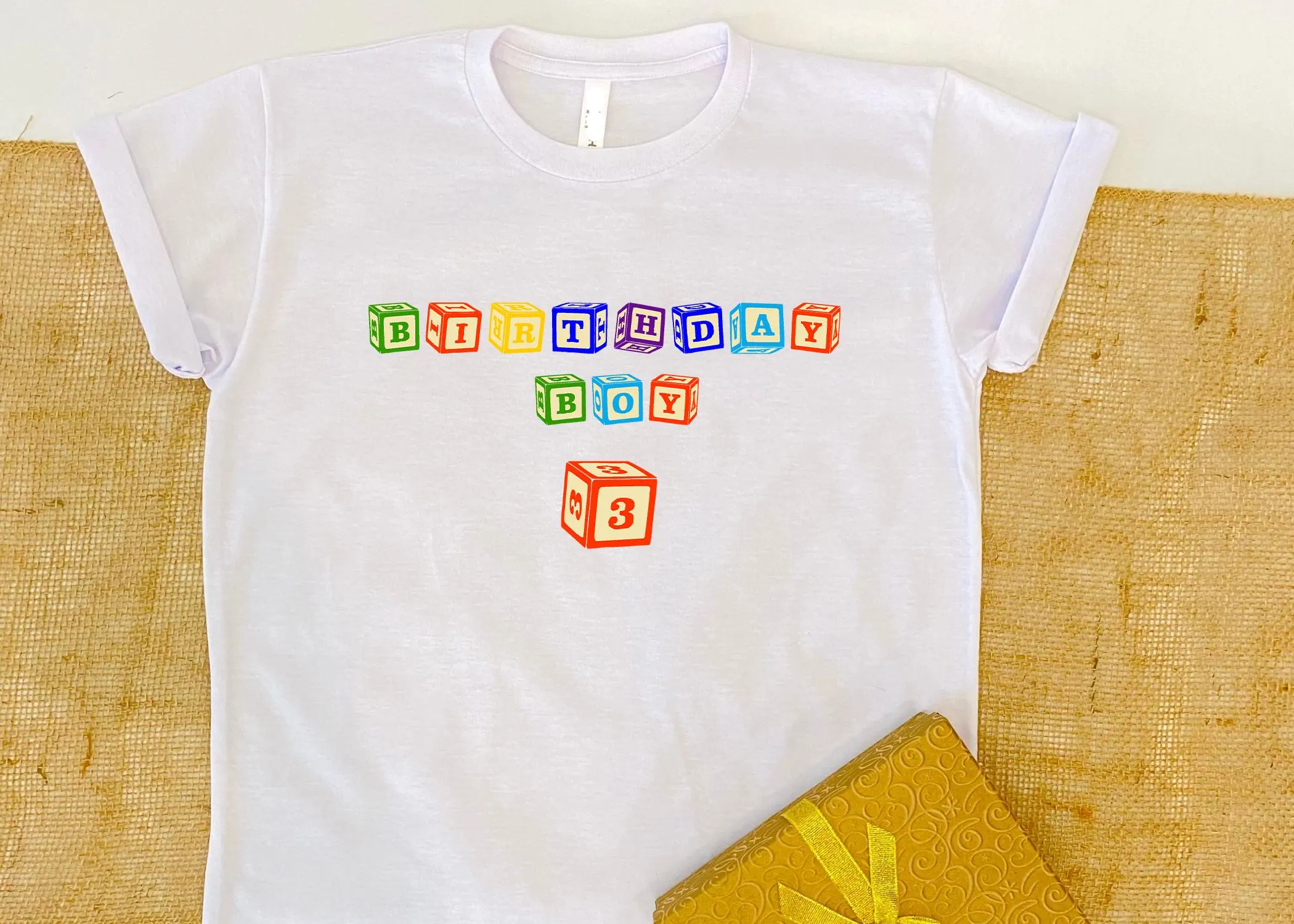 Alphabet Block Birthday Shirt, Abc Matching Family Tee, Custom Neutral Outfit - image 5