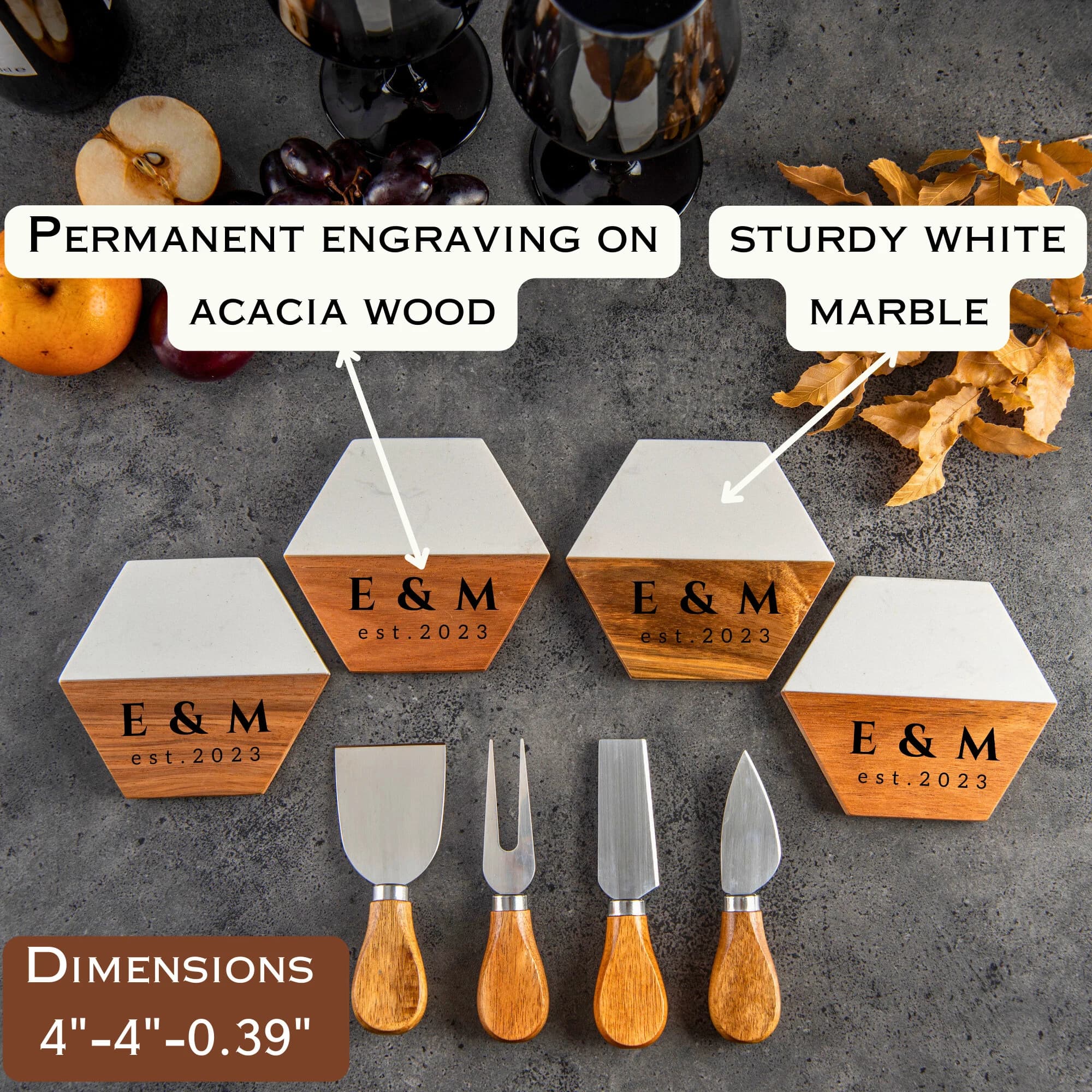 Personalized Cutting Board, Charcuterie Board, Wedding Gift, Bridal Shower, Housewarming , Unique Hostess Gift, Engagement Present, Hosting Decor, Bridal Shower, for Bridesmaids perfect blend of artistry and functionality with Handmade Marble Wood