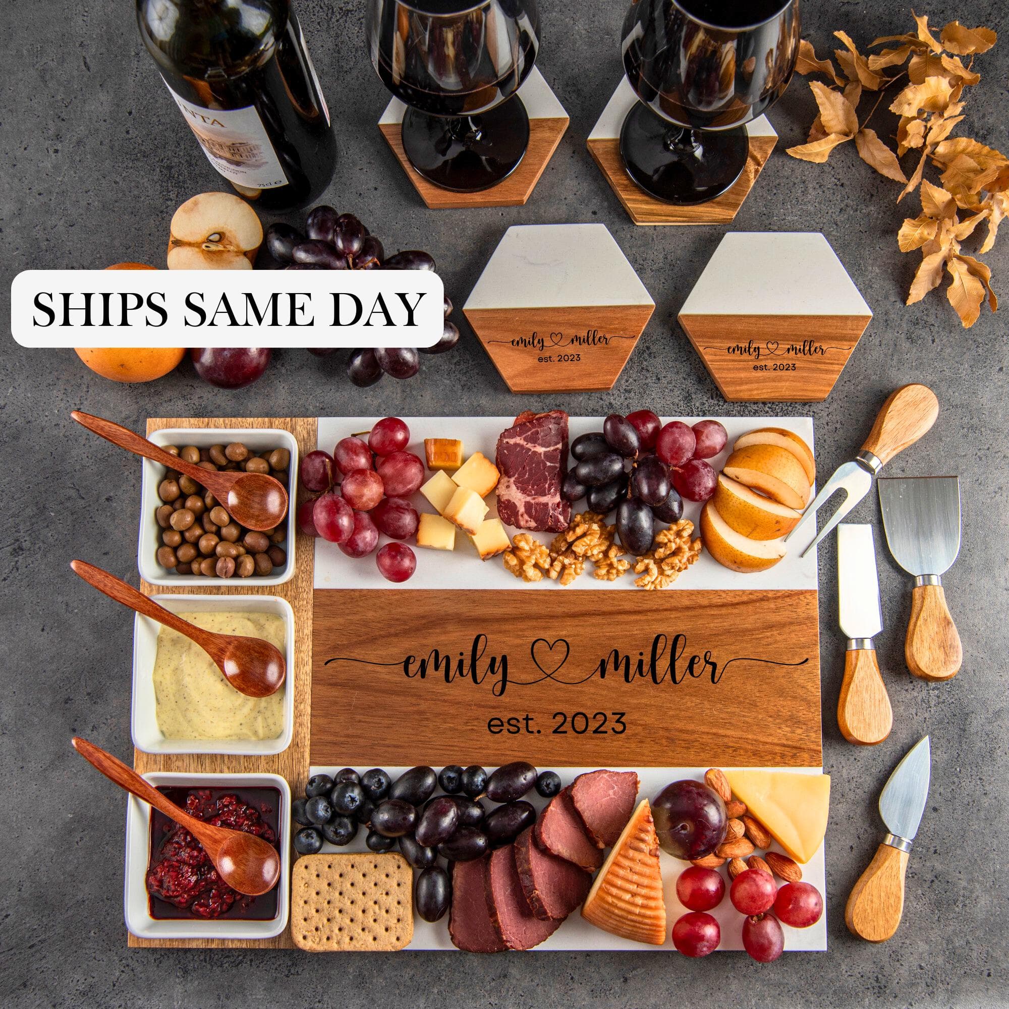 Charcuterie Board, Wedding Gift, Gift for Couple, Anniversary Gift, Housewarming Gift, Engagement Gift, Bridal Shower Gift, Mothers Day Gift