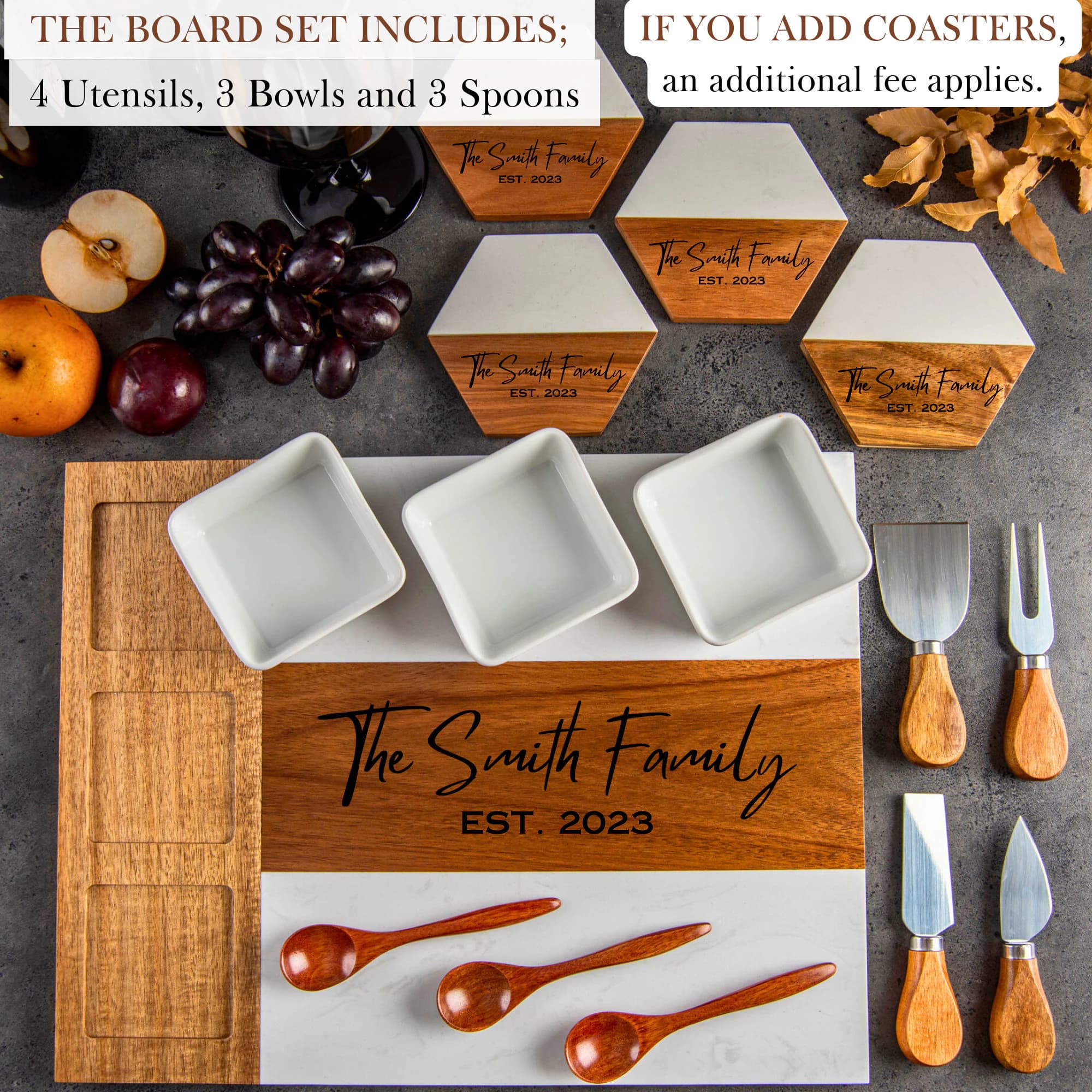 Personalized Cutting Board, Charcuterie Board, Wedding Gift, Bridal Shower, Housewarming , Unique Hostess Gift, Engagement Present, Hosting Decor, Bridal Shower, for Bridesmaids perfect blend of artistry and functionality with Handmade Marble Wood