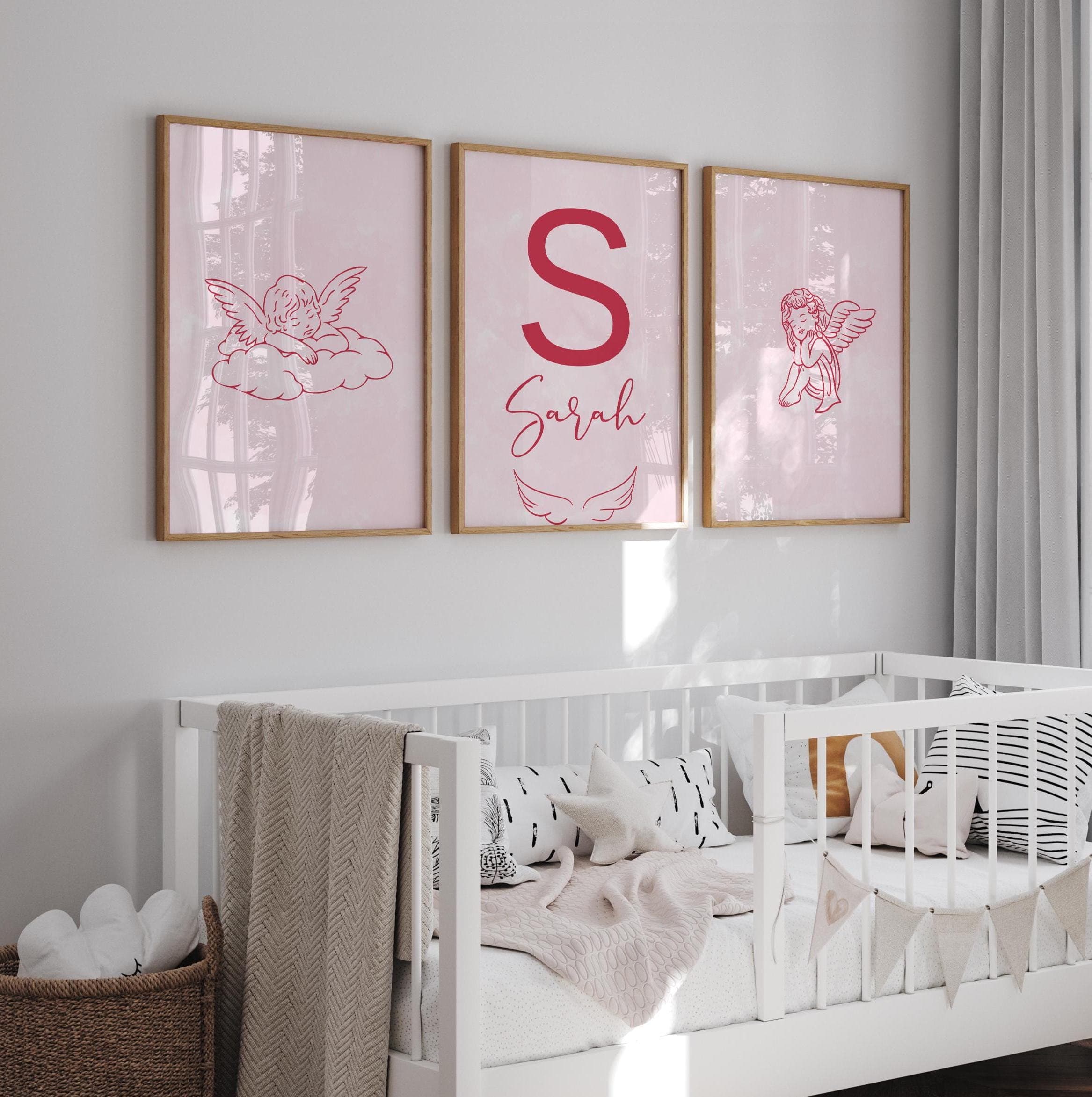 Digital angel artwork for modern kids' room decor.