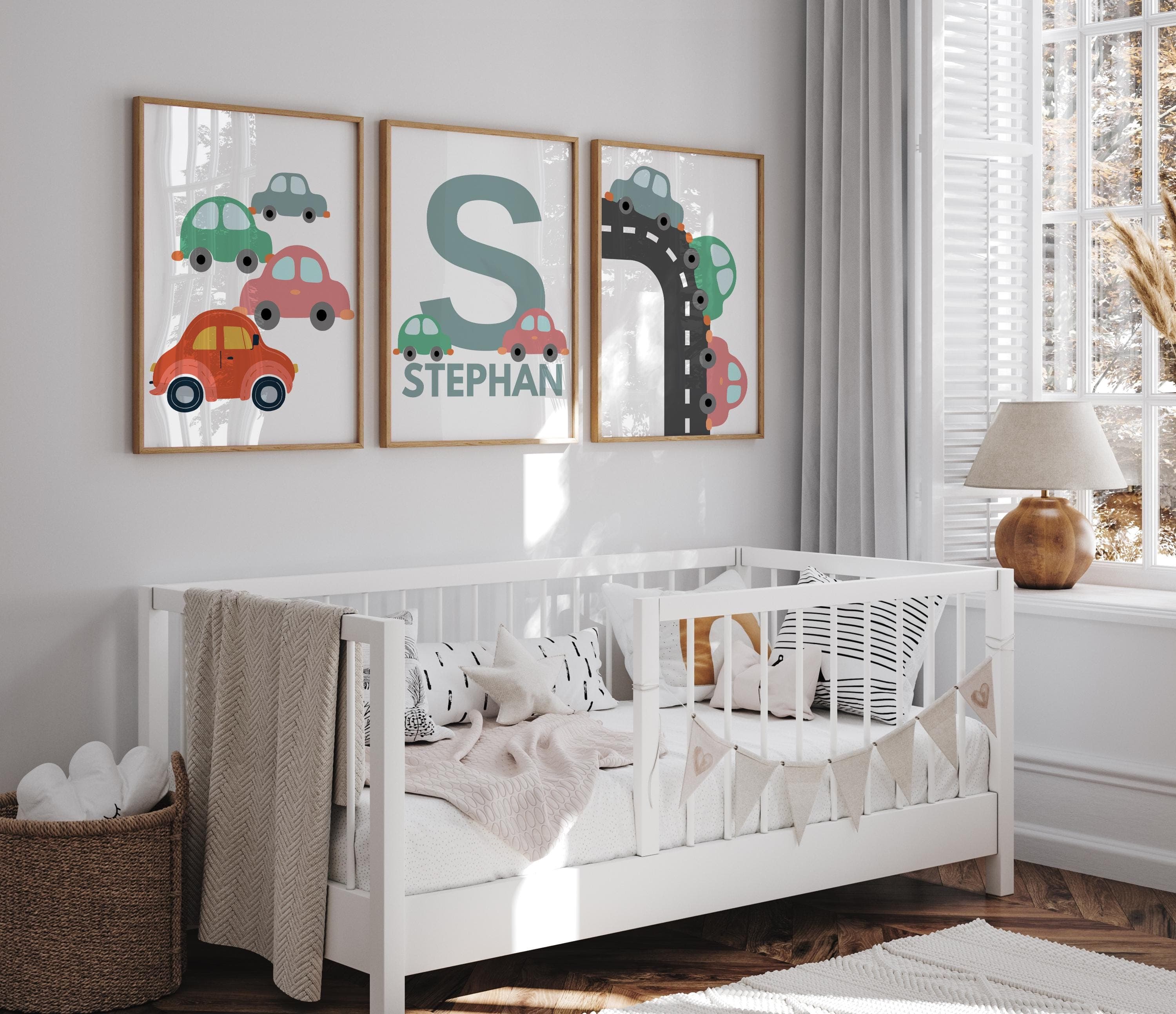 Personalized racing car wall art for kids