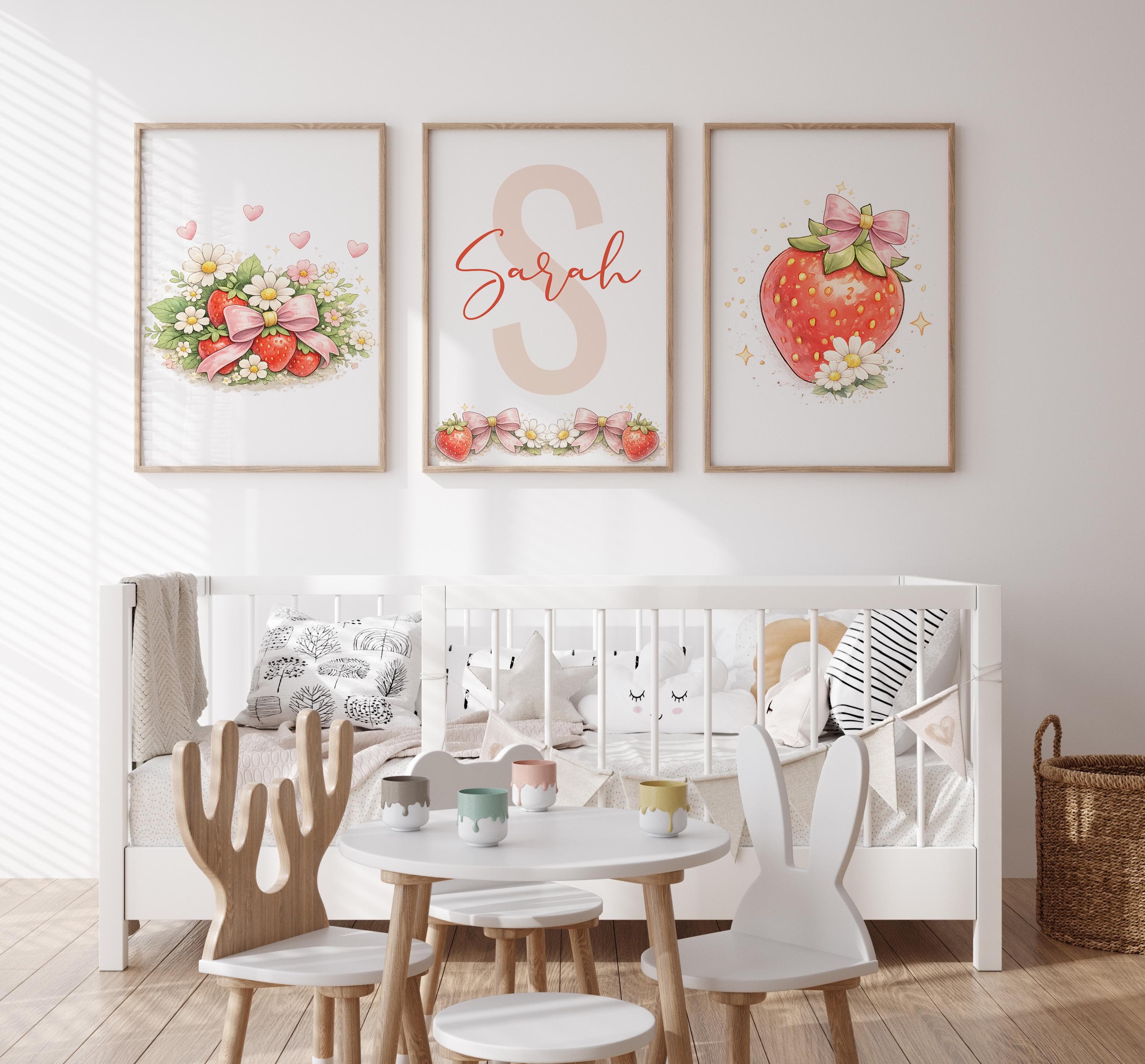 personalized strawberry name poster