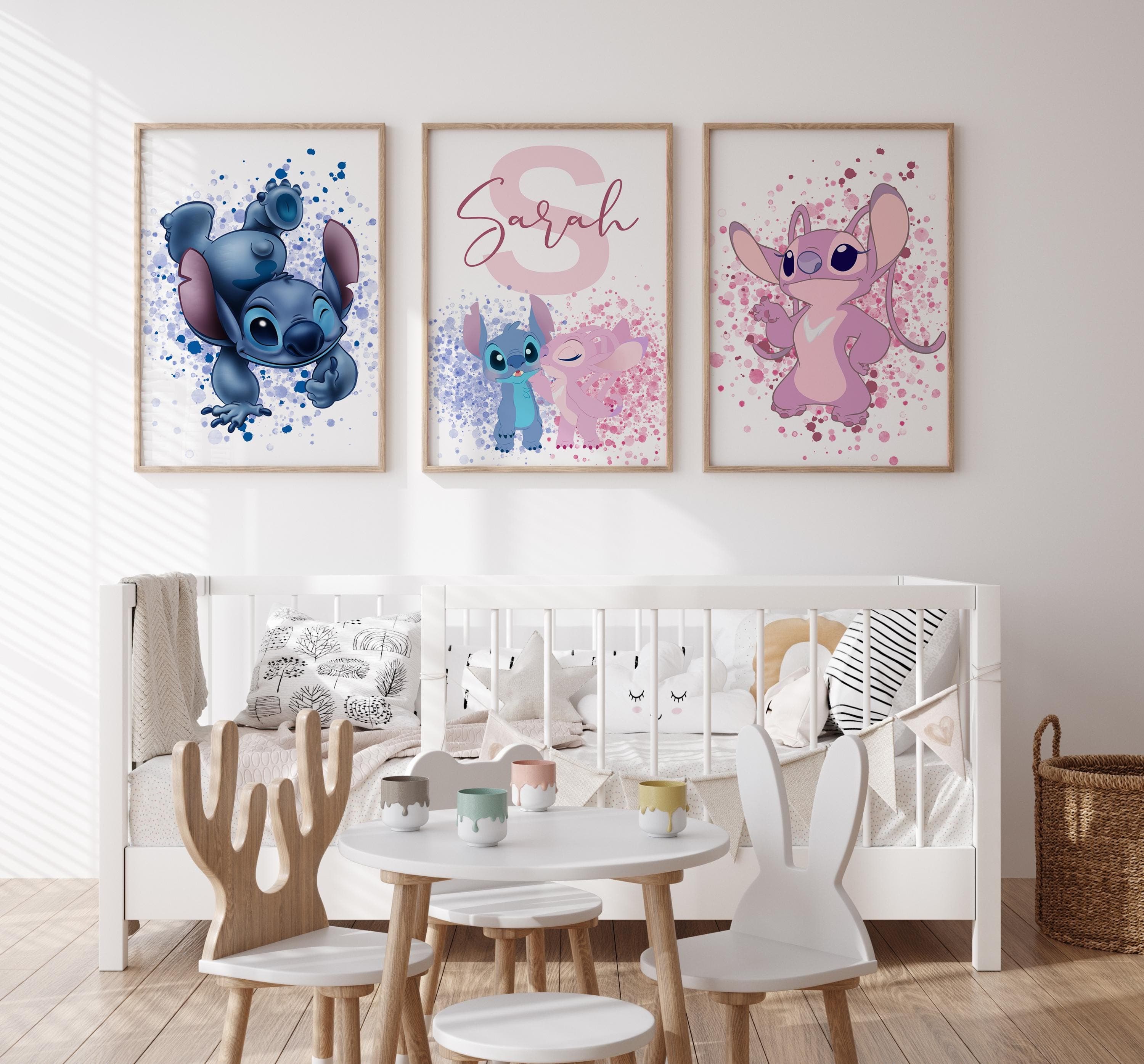 Personalized Lilo and Stitch wall art for kids nursery room