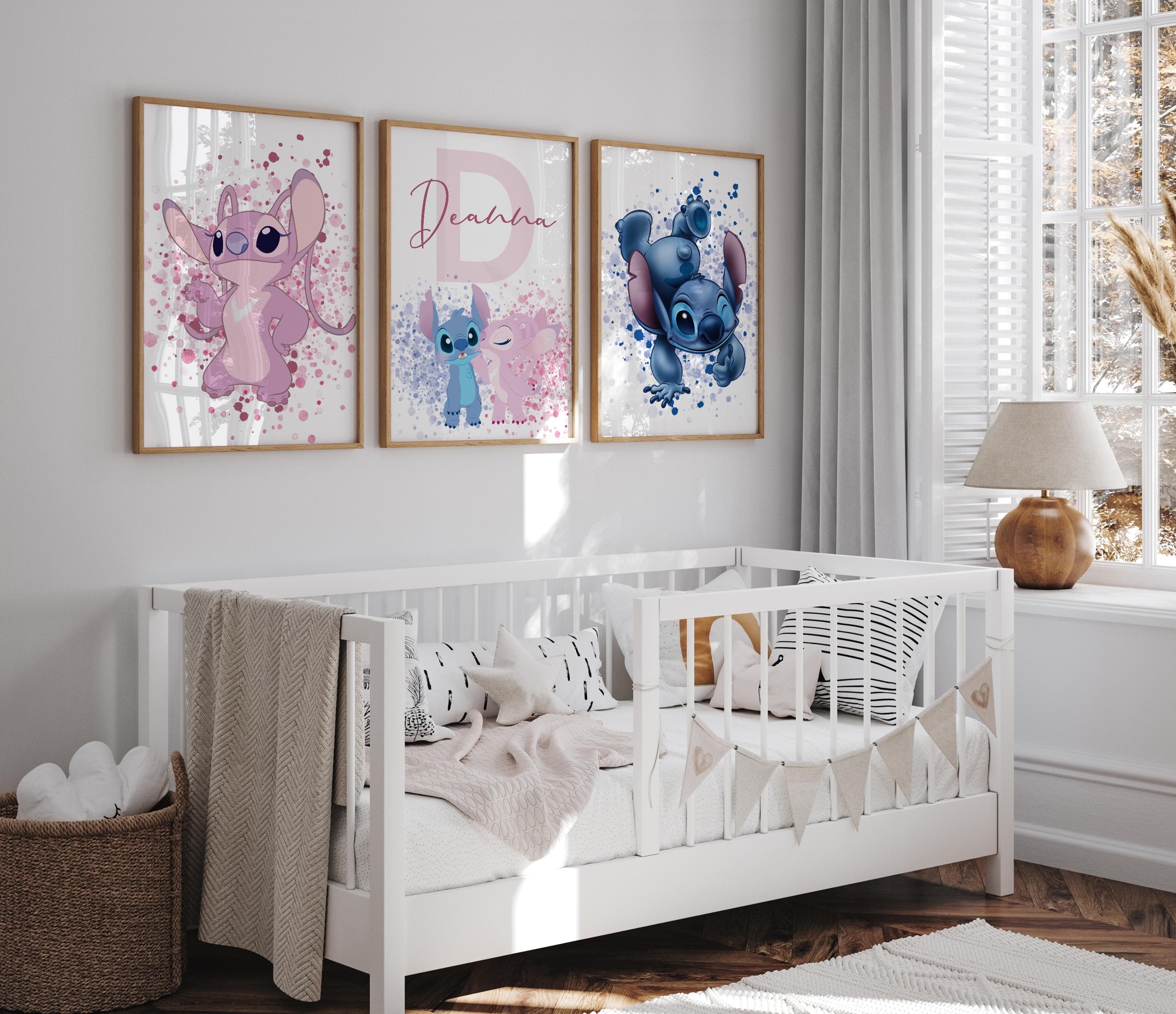 Personalized Set of 3 Angel Lilo Nursery Decor