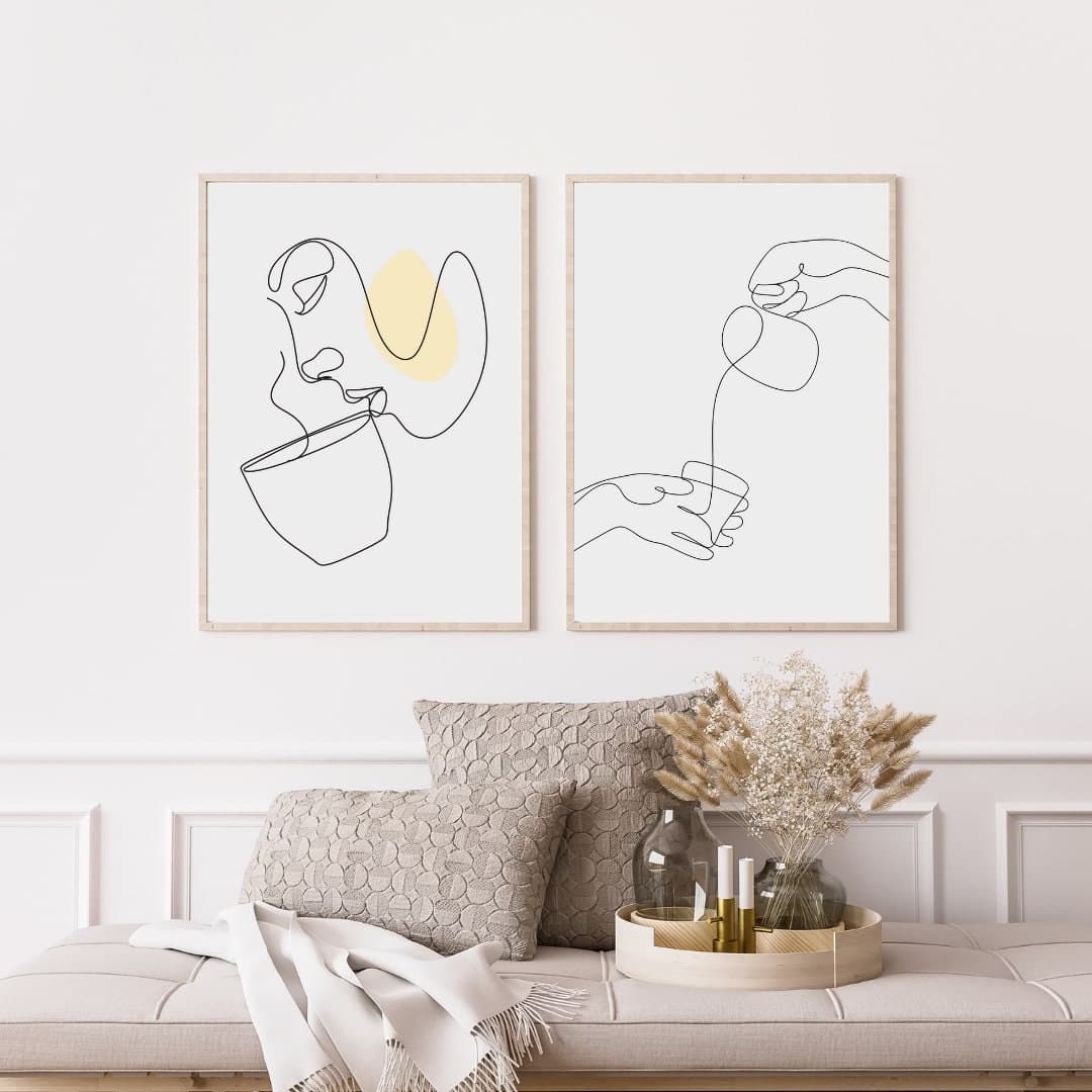 Line Coffee Wall Art, Coffee Line Decor, Coffee Digital Print, Cafe Digital Printable, Cafe Wall Art, Kitchen Digital Print, Kitchen Decor - image 3