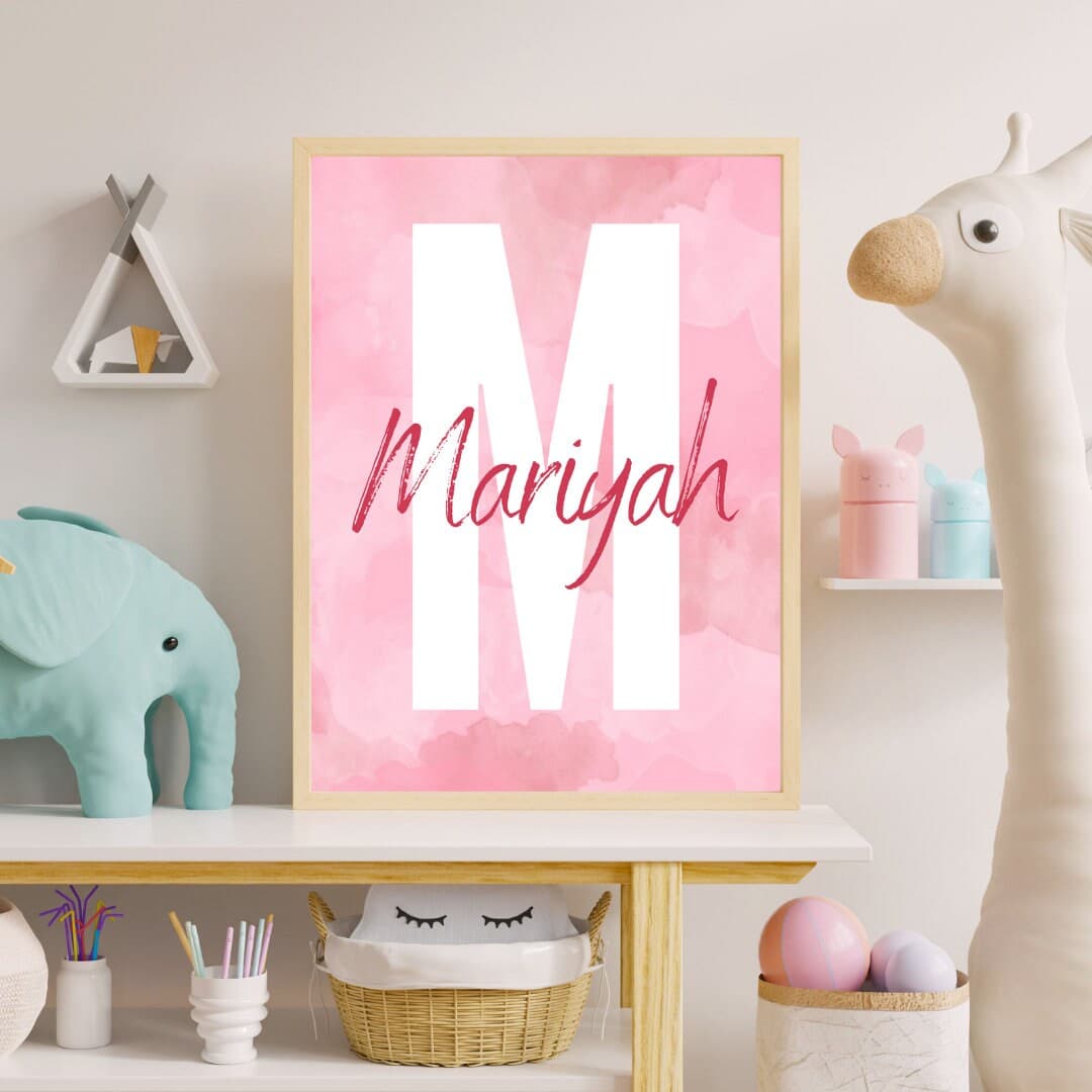 Customizable rainbow and flower wall art for baby girls room