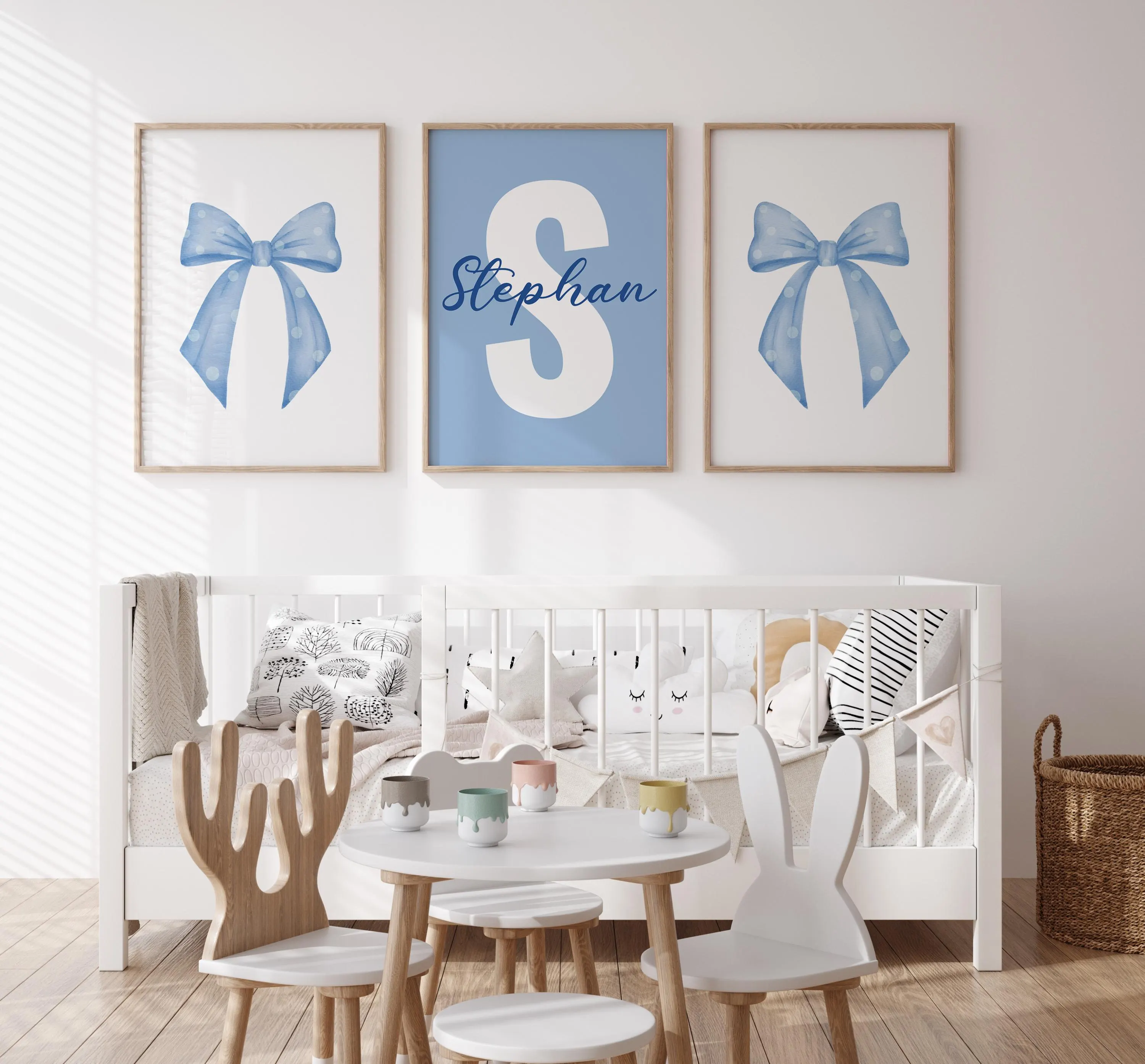 Printable digital download boys room decor with bows