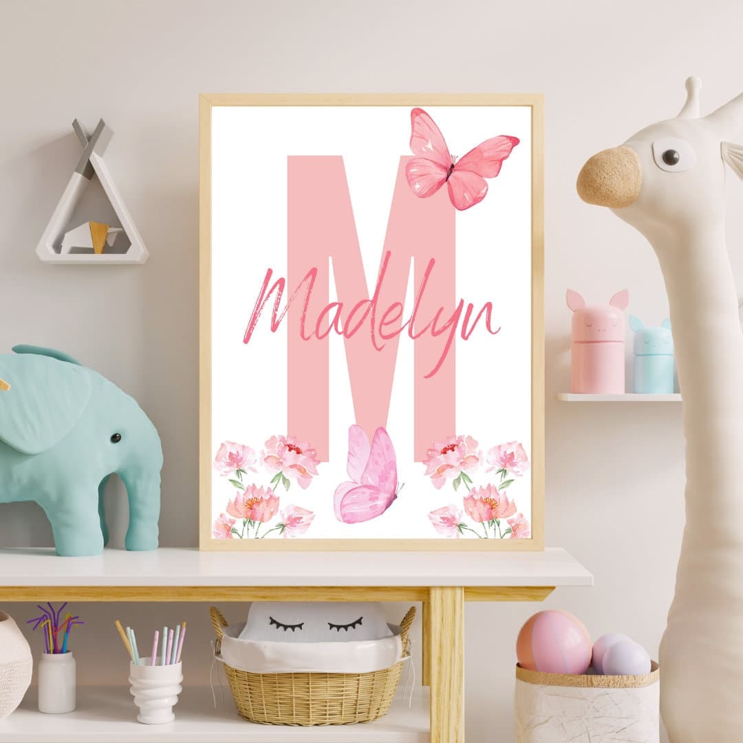 Whimsical Watercolor Butterfly Digital Design: Personalized and Customizable Wall Art for Girls' Room Decor - Colorful and Vibrant Nursery - image 5