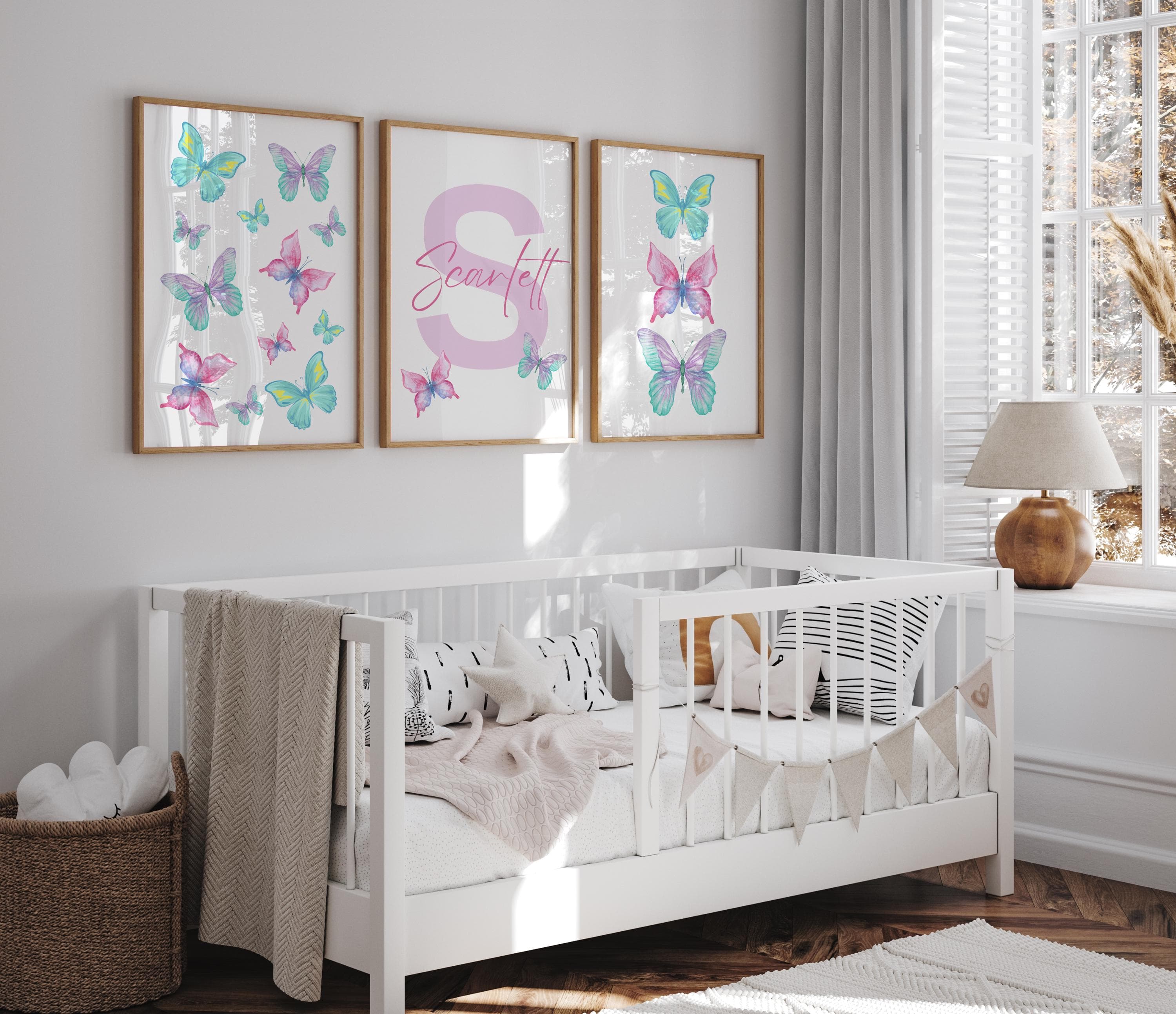 A delightful and dreamy pastel butterfly wall art, perfect for adding a touch of whimsy to any space.