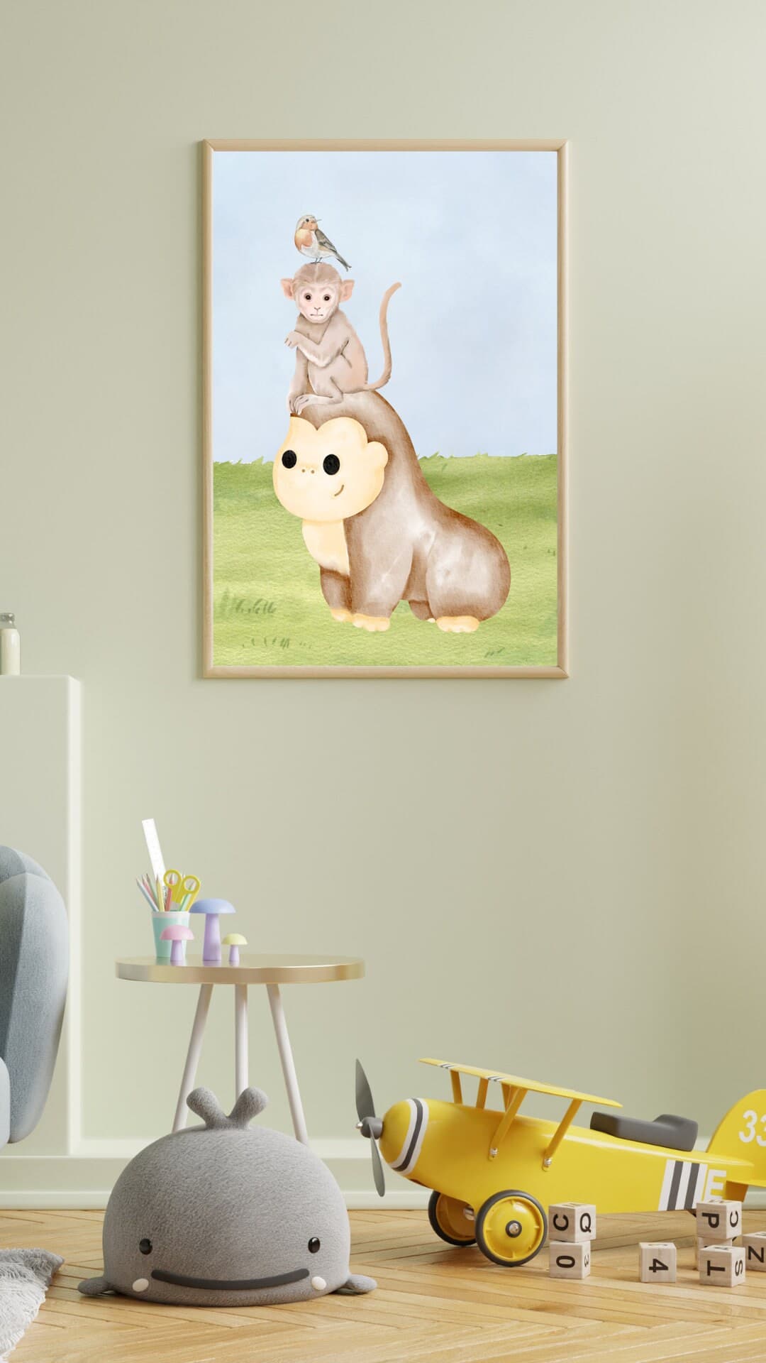 Watercolor Animals Digital Print, Safari Animal Nursery, Safari Animal Digital, Babyroom Poster, Animals Nursery Poster,Watercolor Nursery - image 5