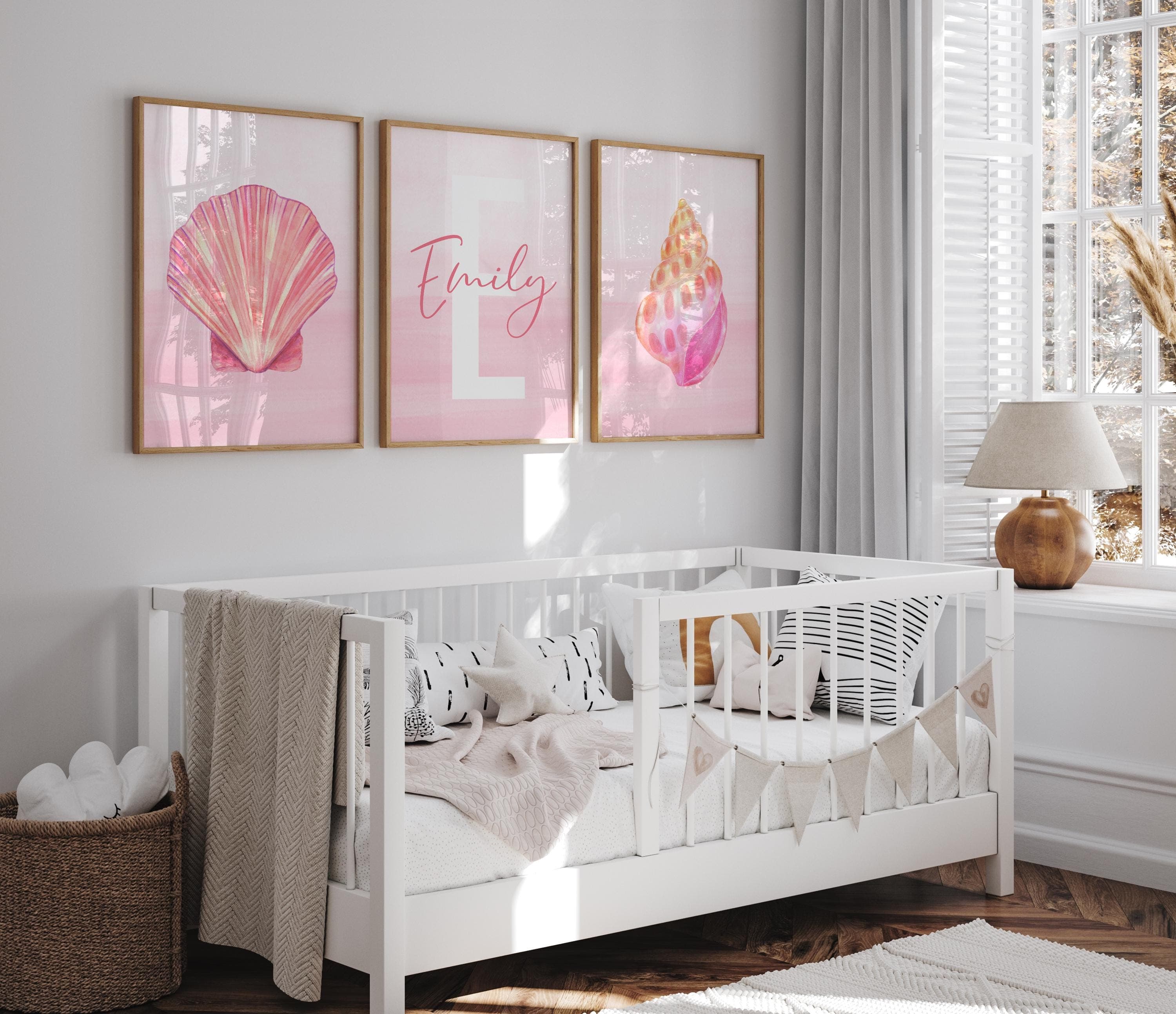 Custom name oyster shell poster set