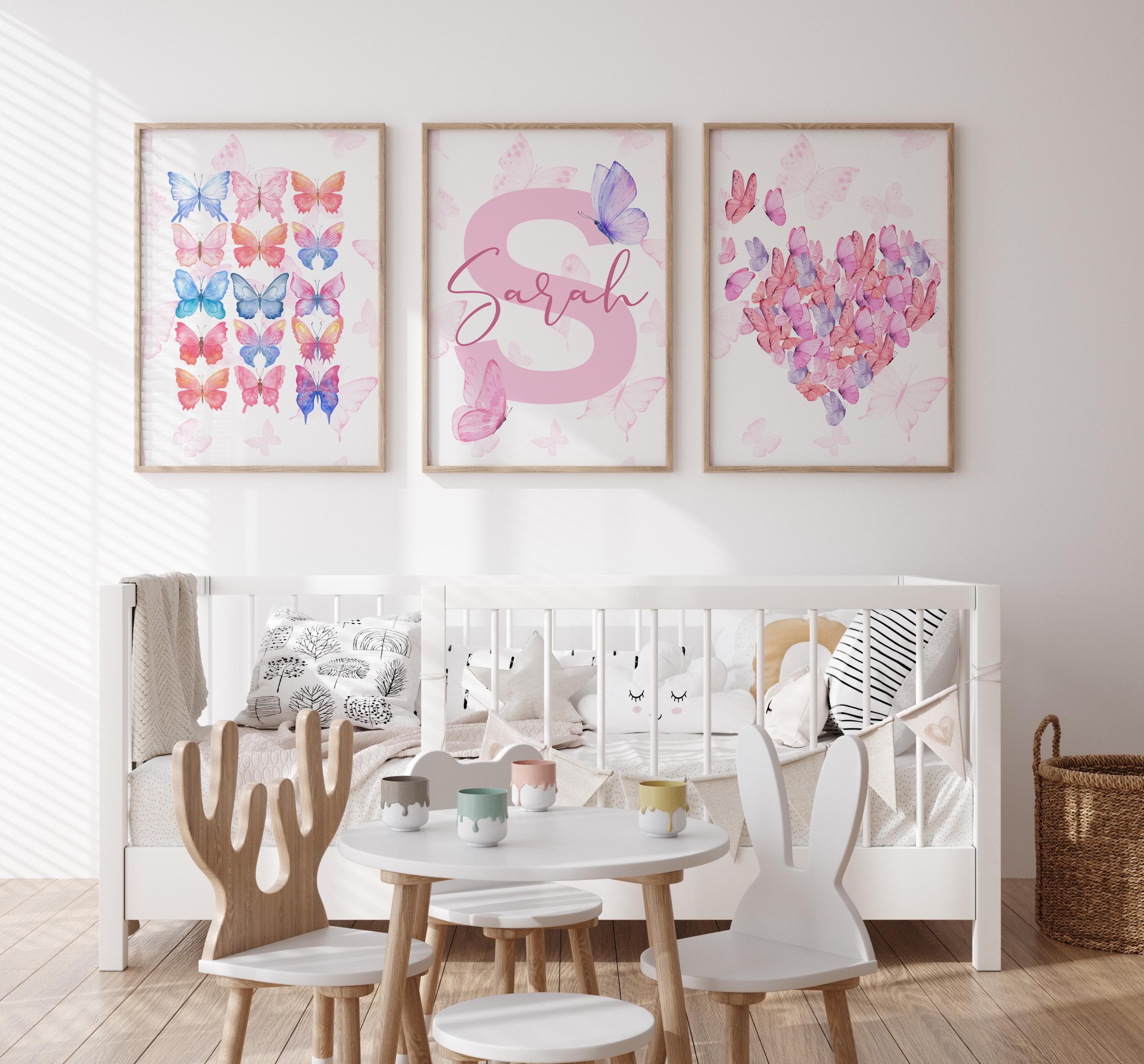 Custom name nursery butterfly art