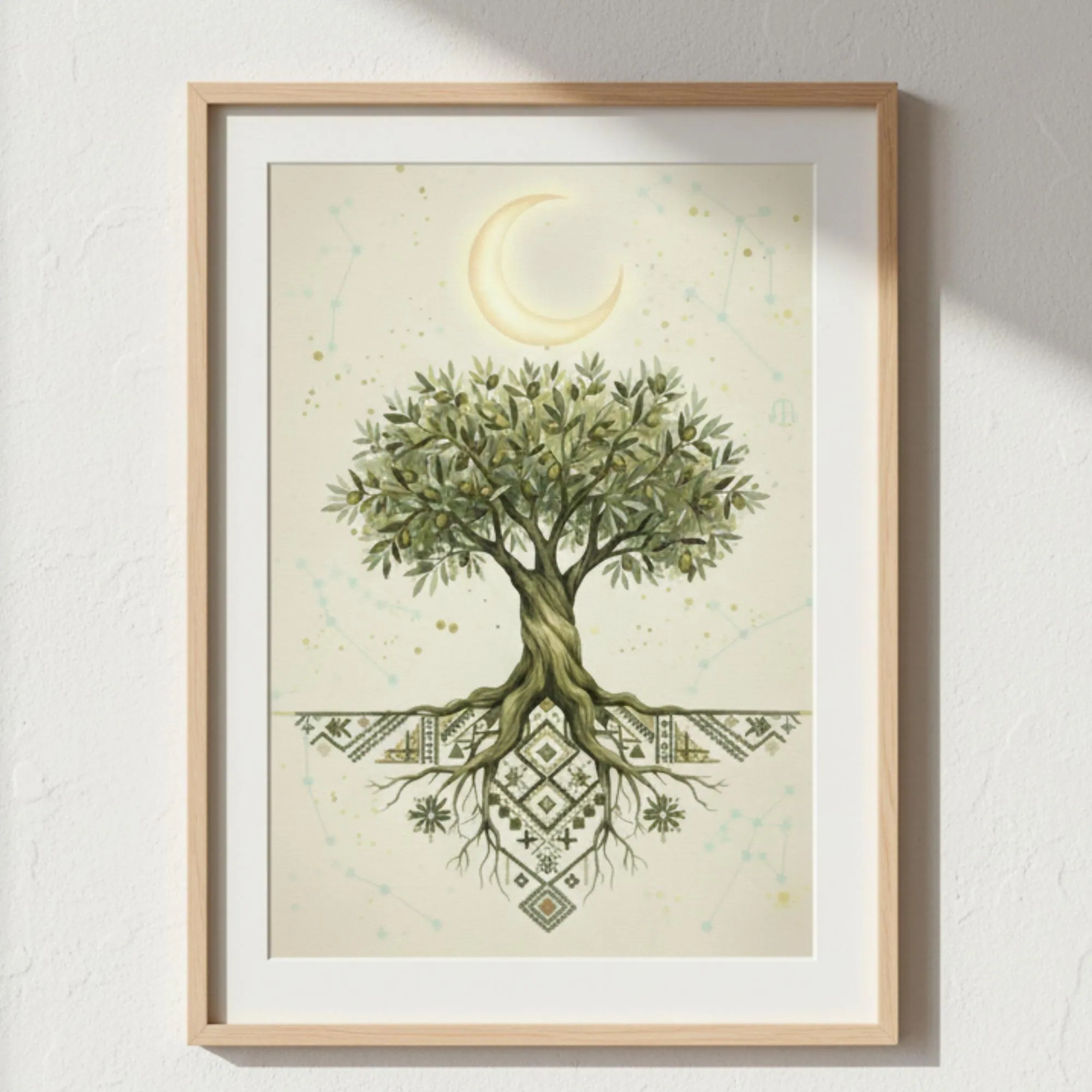 Olive Tree of Life Print, Palestinian Roots, Boho Spiritual Decor (Digital Download)