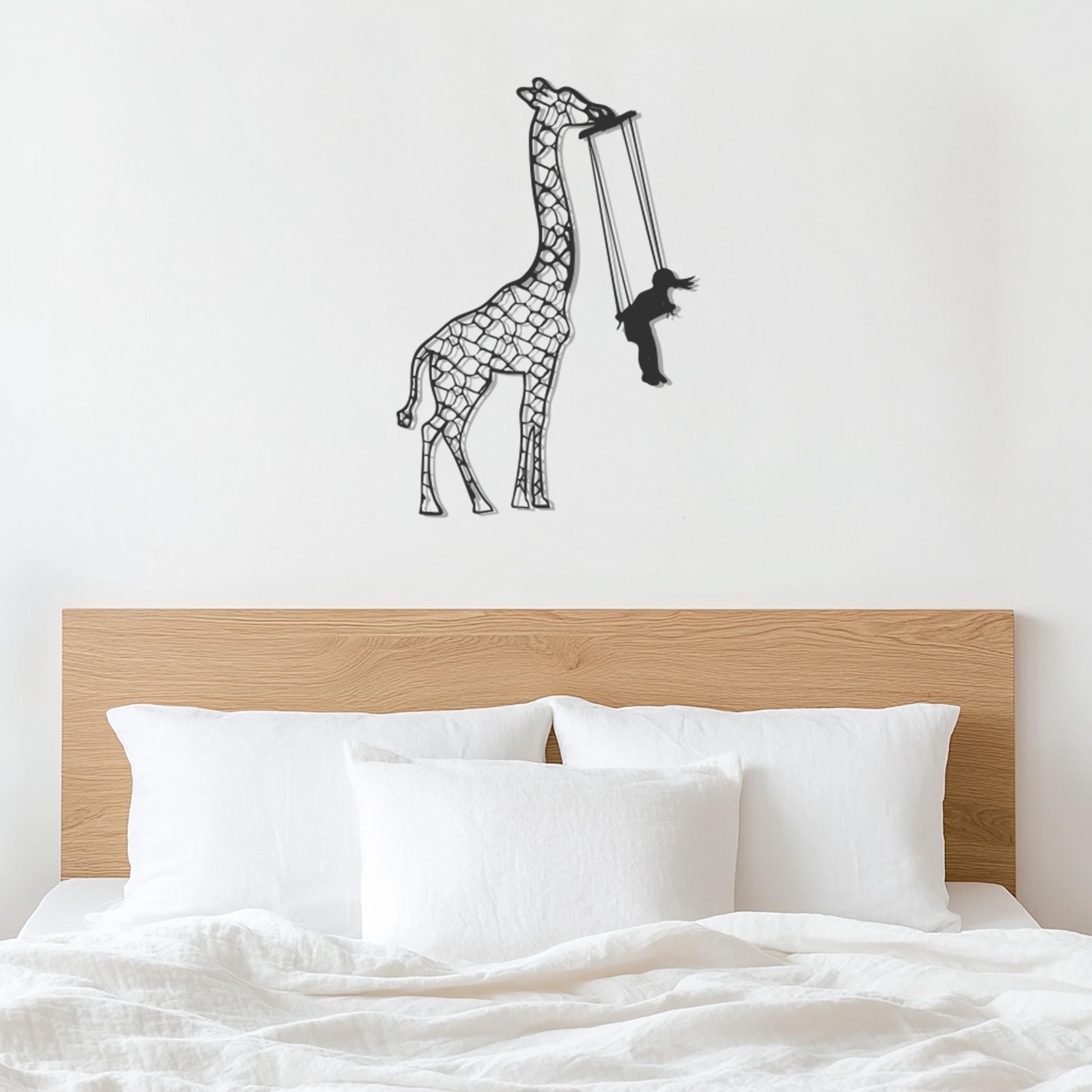 Giraffe Swing Metal Wall Art, Animal Wall Decor, Kids Room or Nursery, Jungle Safari Metal Sign, Metal Wall Art Decor, Gift for Home - image 5