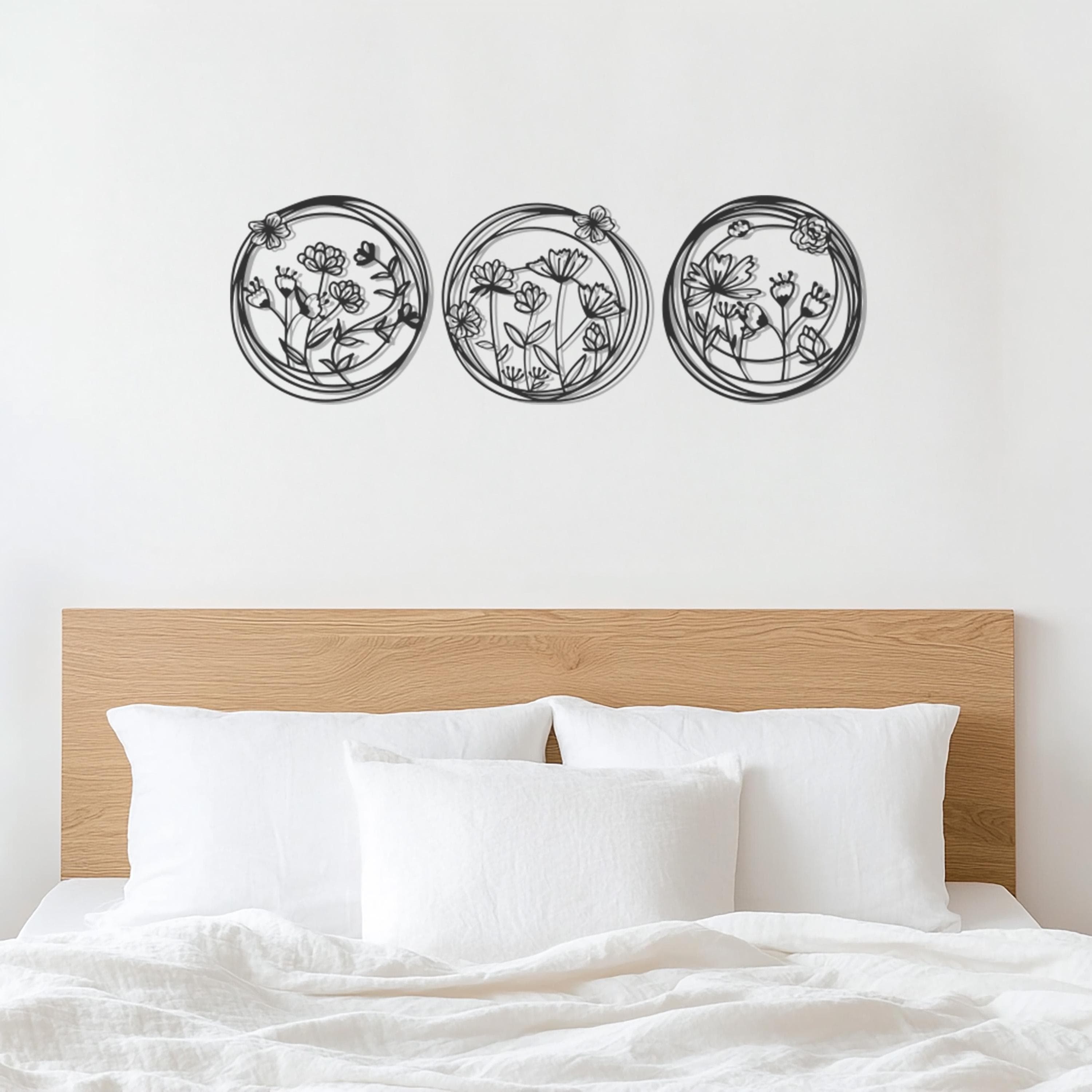 Set Of 3 Metal Floral Wall Art, Botanical Metal Wall Decor, Home Decor, Minimalist Flower Art, Minimalist Wall Decor, Gift for Nature Lovers - image 5