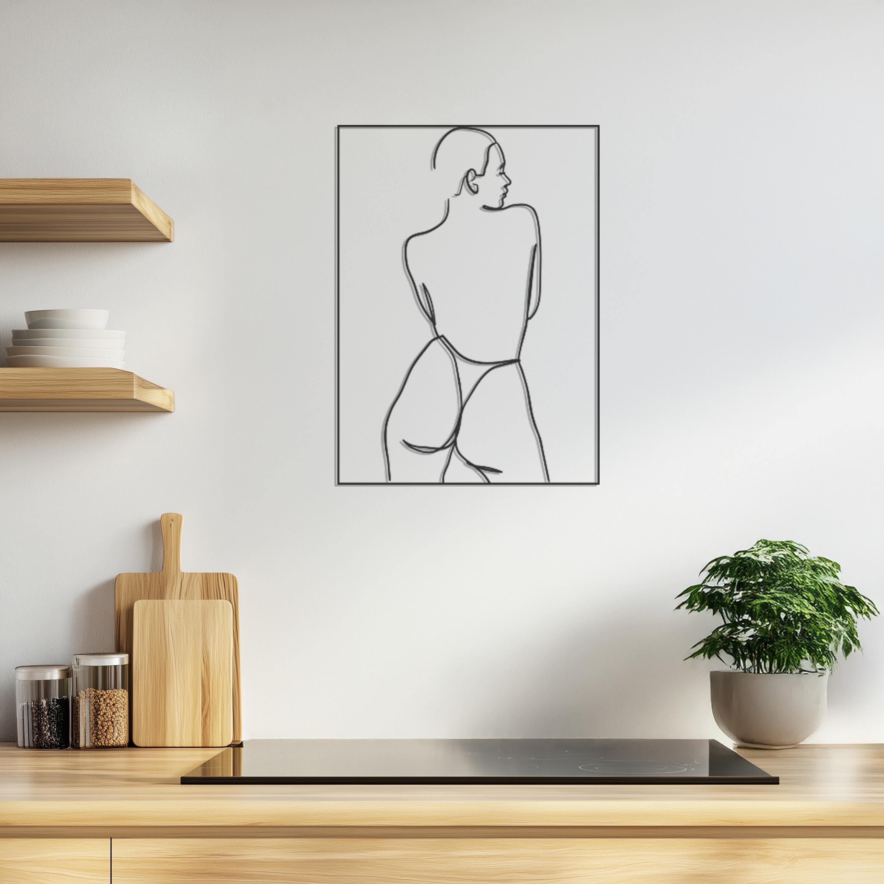 Female Line Art Metal Wall Decor, Minimalist Body Silhouette Sculpture, Modern Woman Figure Wall Art, Wall Art, Elegant Gift For Art Lover - image 4