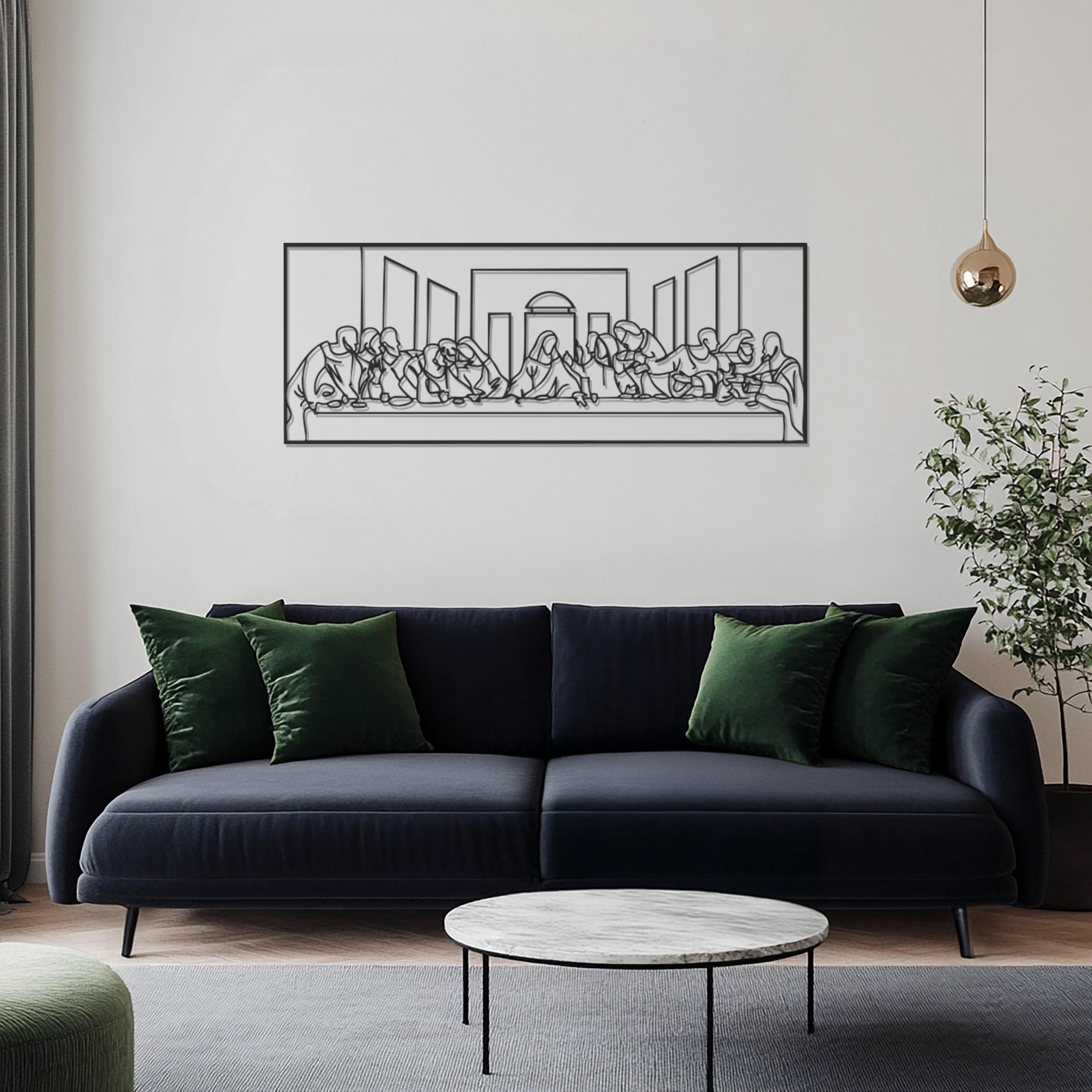 Jesus Last Supper Metal Wall Art - Large Metal Wall Decor, Religious Home Decoration, Minimalist Modern Artwork, Contemporary Christian Art - image 3