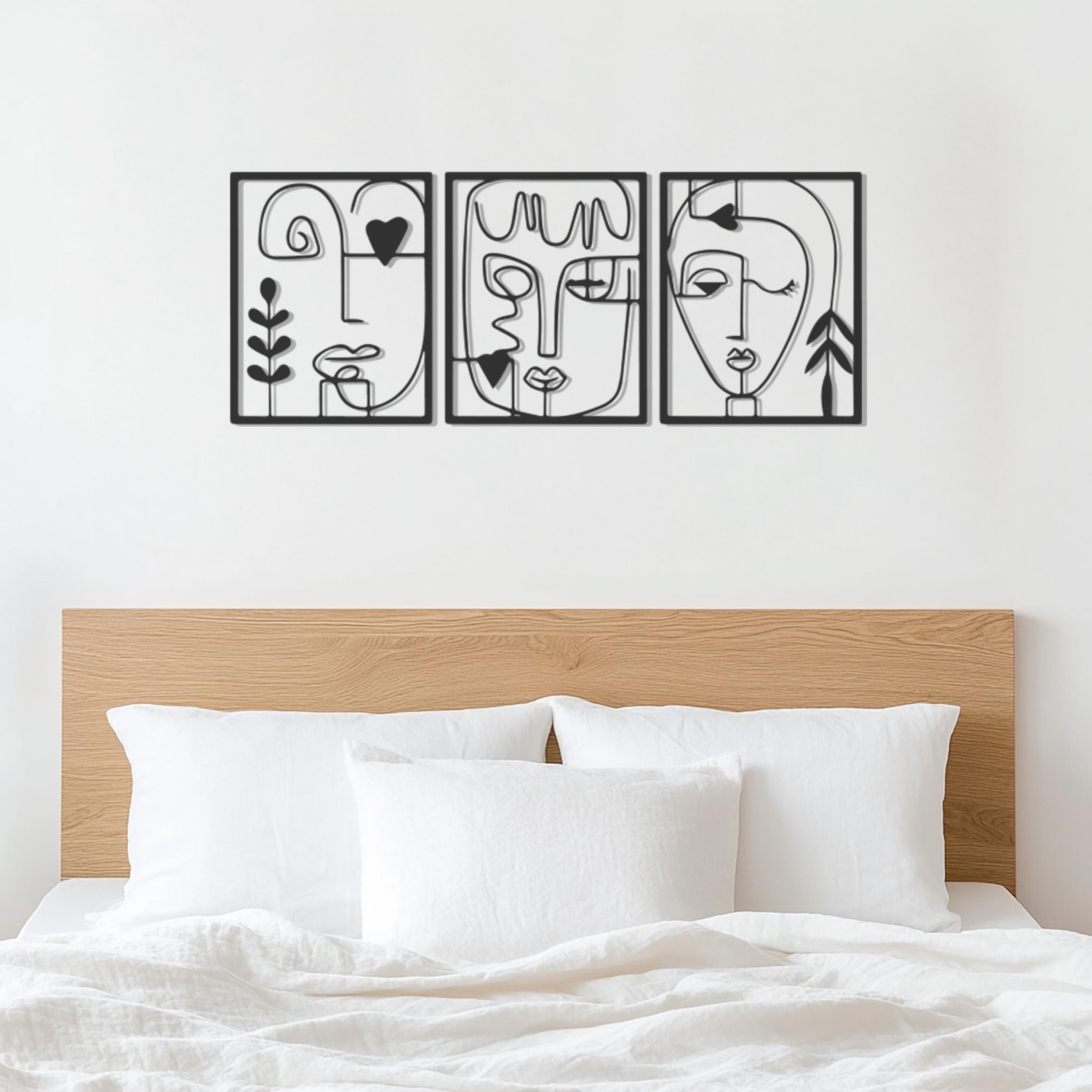 Set Of 3 Abstract Metal Wall Art, Modern Line Face Wall Decor, Minimalist Wall Art, Metal Wall Art Decor, Unique Decor, Gift For Home - image 5