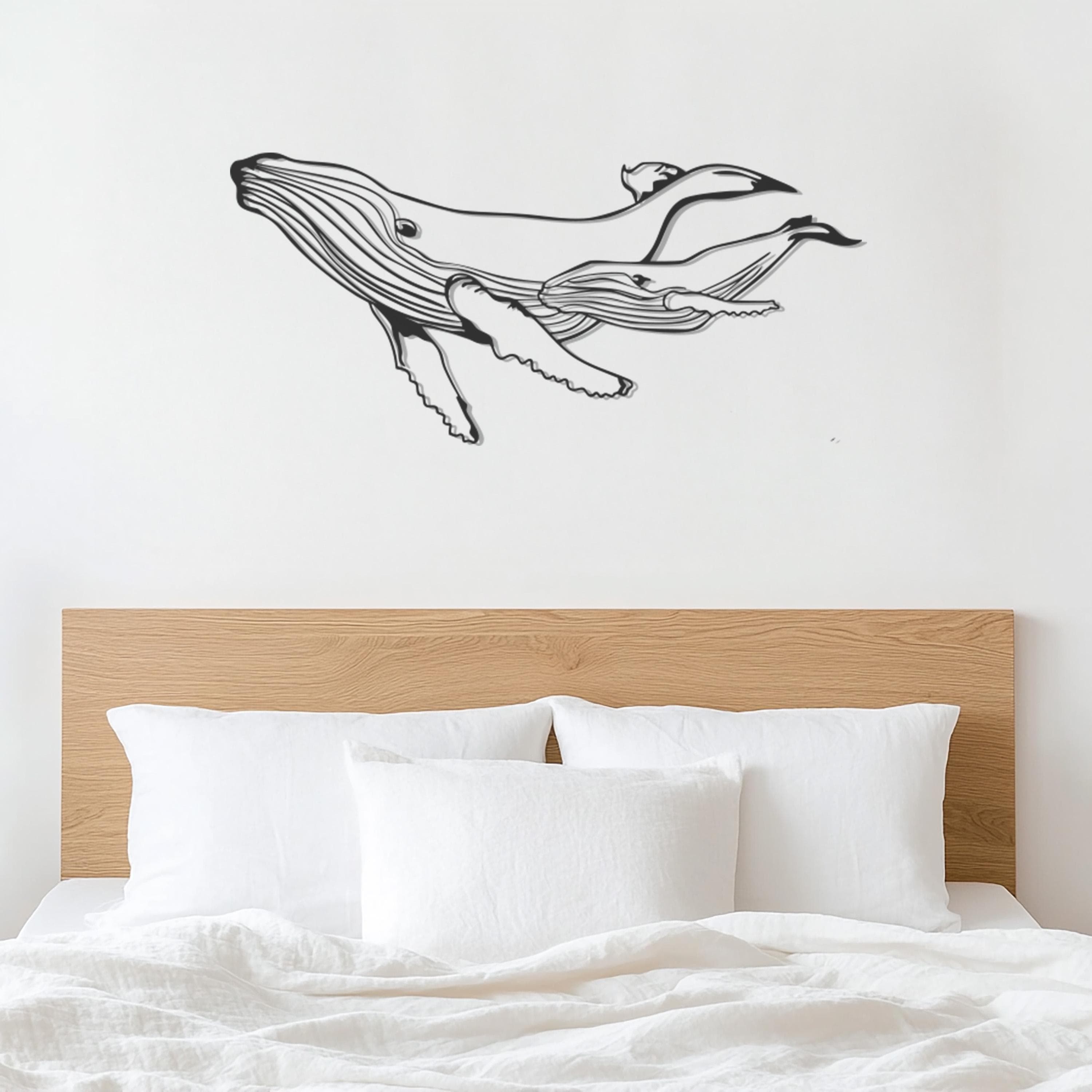 Whale Metal Wall Art, Ocean-Inspired Marine Decor, Minimalist Whale Sculpture, Nautical Metal Wall Hanging, Modern Metal Sea Life Artwork - image 3