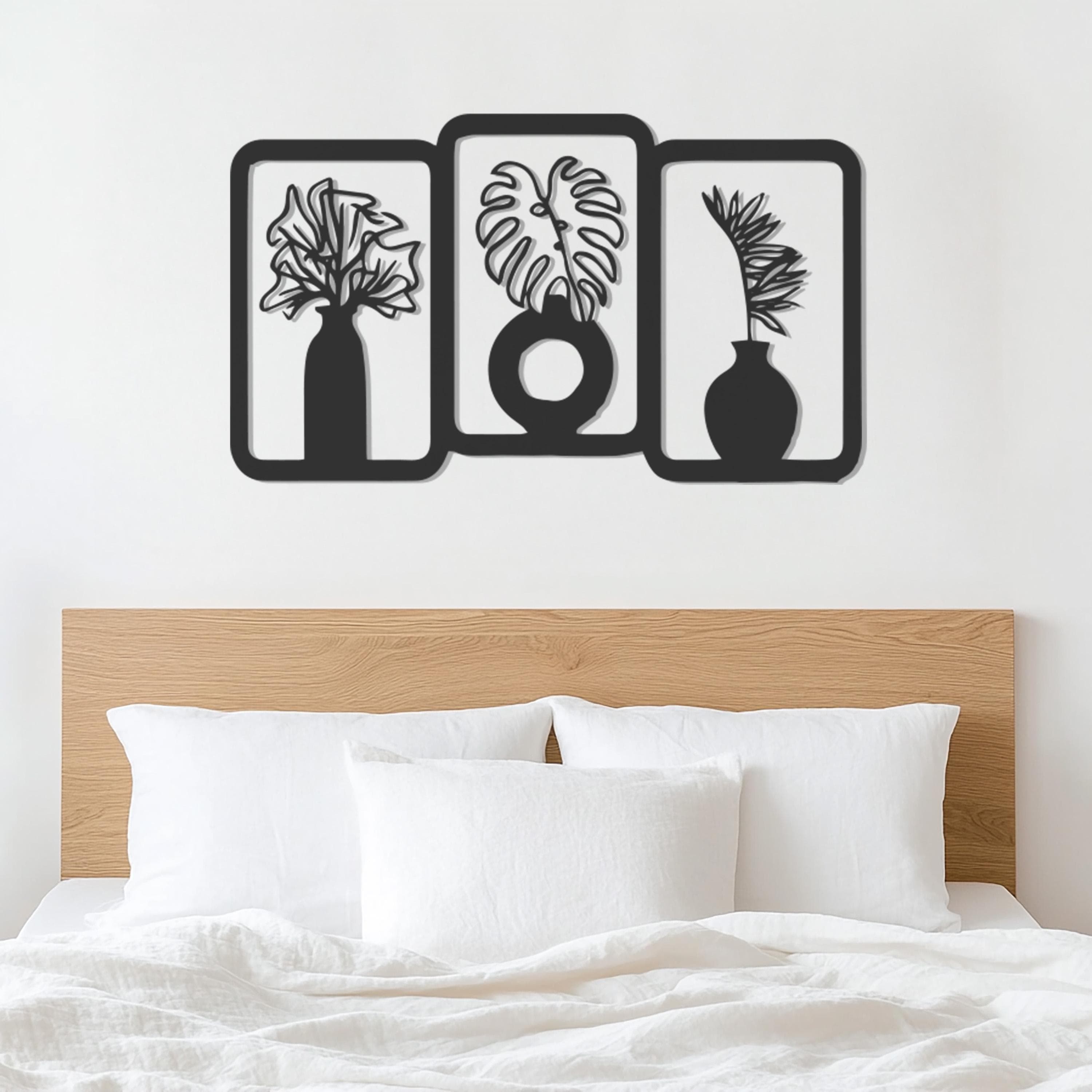 Set of 3 Plant Wall Art, Minimalist Leaf Decor, Vase Decor, Botanical Wall Sign, Modern Wall Art, Living Room Decor, Wall Art, Gift For Her - image 5