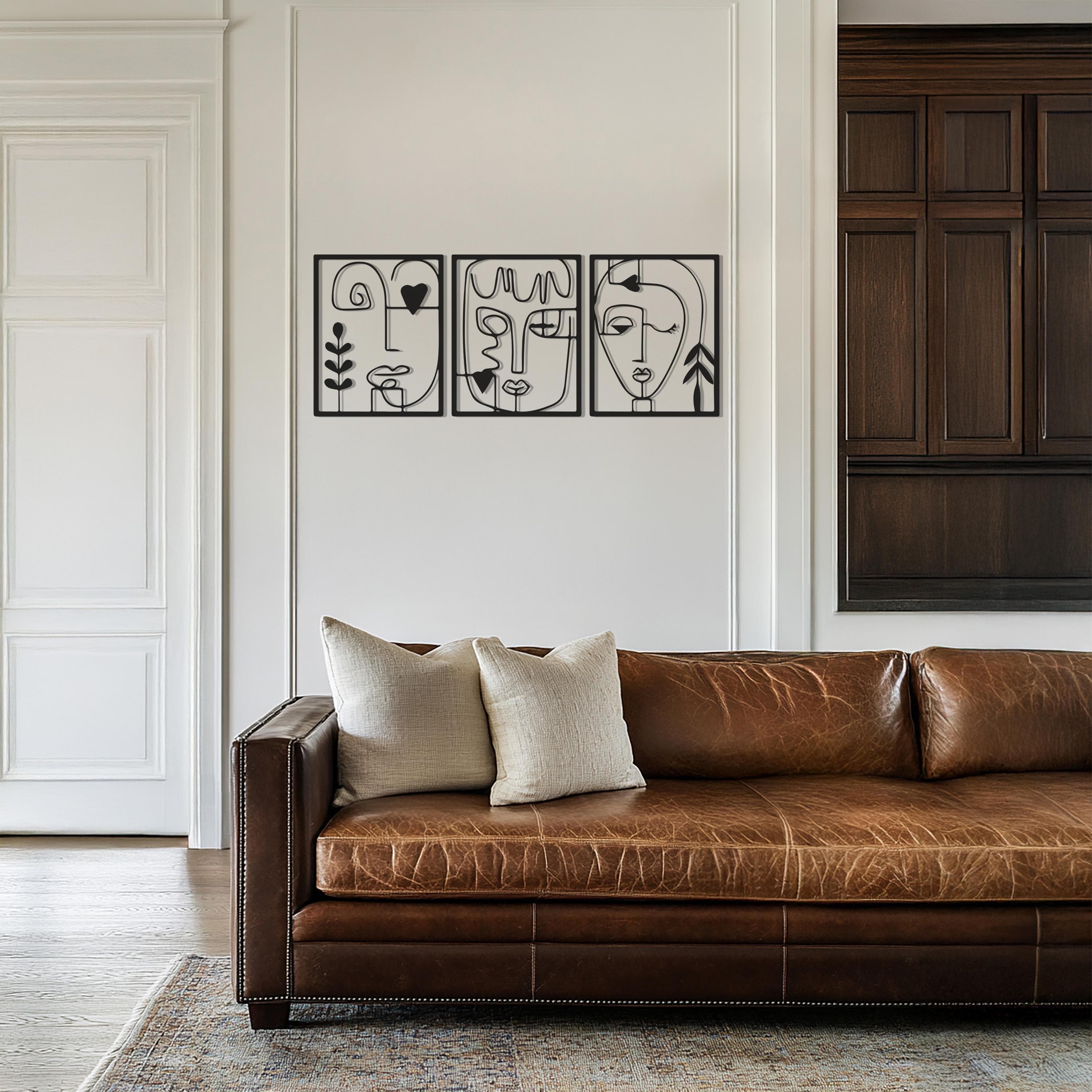 Set Of 3 Abstract Metal Wall Art, Modern Line Face Wall Decor, Minimalist Wall Art, Metal Wall Art Decor, Unique Decor, Gift For Home - image 4