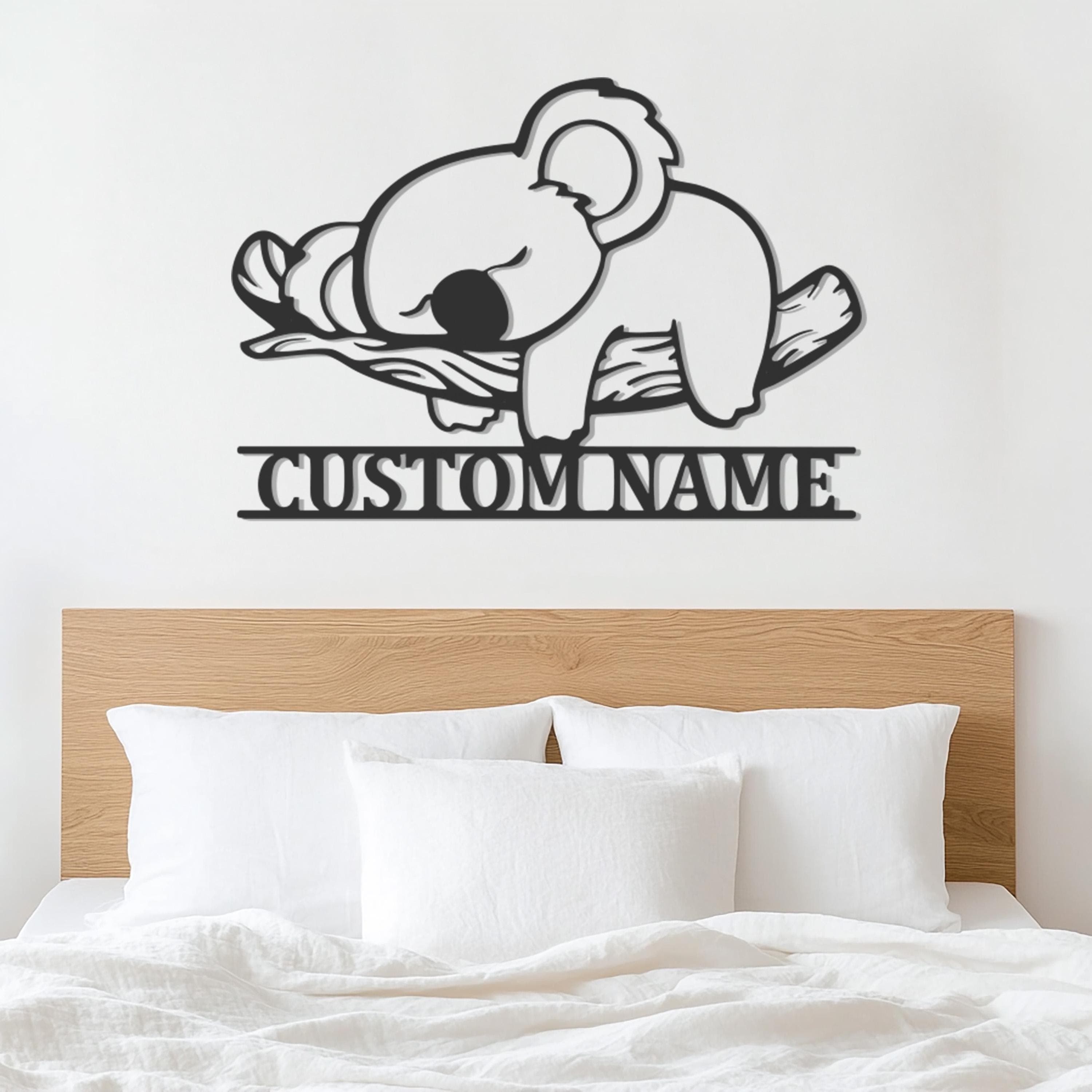 Custom Koala Wall Sign, Personalized Koala Name Decor, Metal Koala Wall Art, Cute Animal Nursery Sign, Kids Room Decor, Gift for Home - image 5