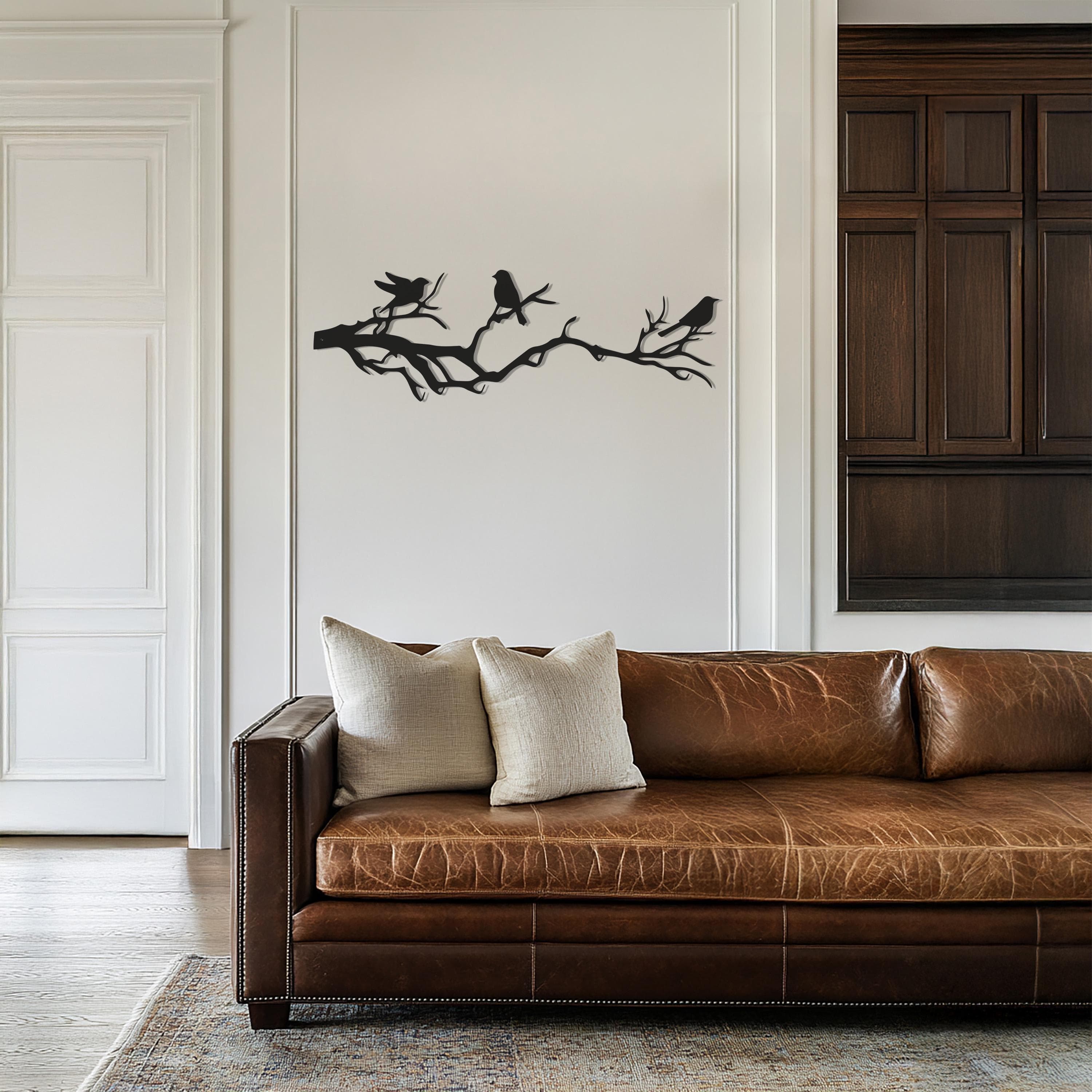 Birds on Branch Metal Wall Art, Nature-Inspired Wall Decor, Minimalist Bird Silhouette, Modern Home Accent, Rustic Wildlife Metal Artwork - image 4