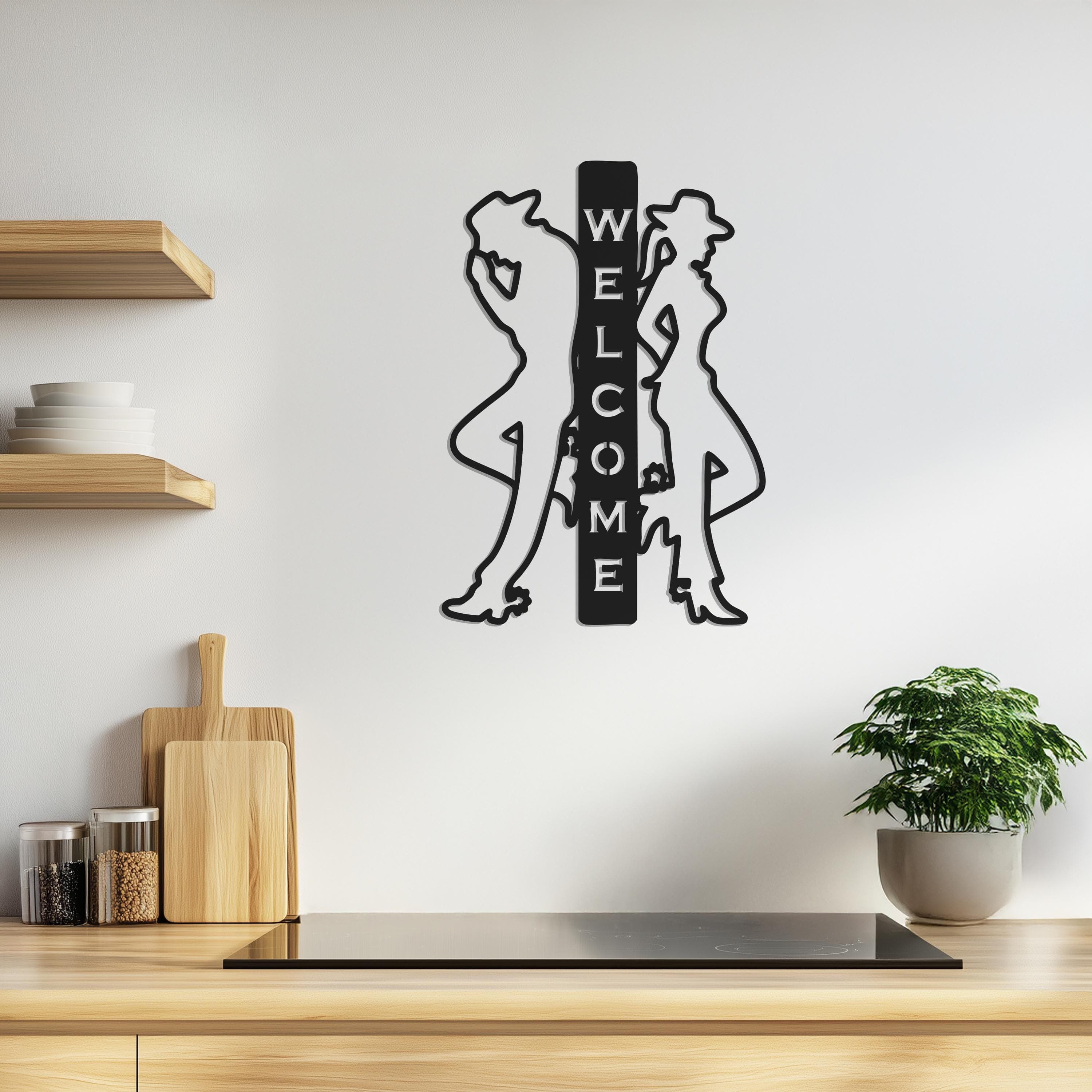 Metal Cowboy Welcome Sign, Rustic Entryway Wall Art, Western Porch Decor, Farmhouse Cowboy Silhouette, Wall Home Decor, Gift for Home - image 3
