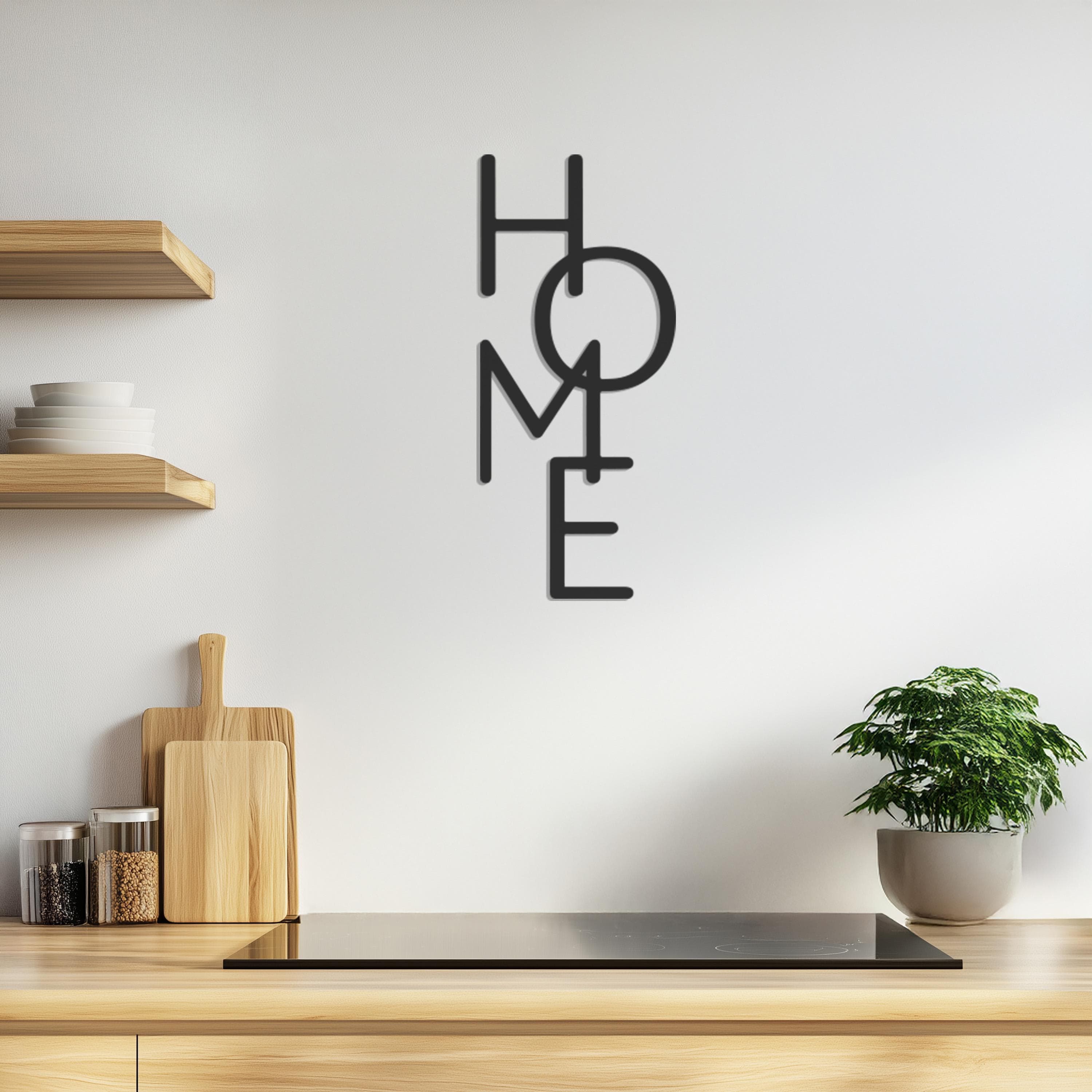Home Metal Wall Art Vertical Sign, Minimalist Home Decor, Modern Housewarming Decor, Metal Wall Art Decor, Wall Hangings, Gift for New Home - image 3