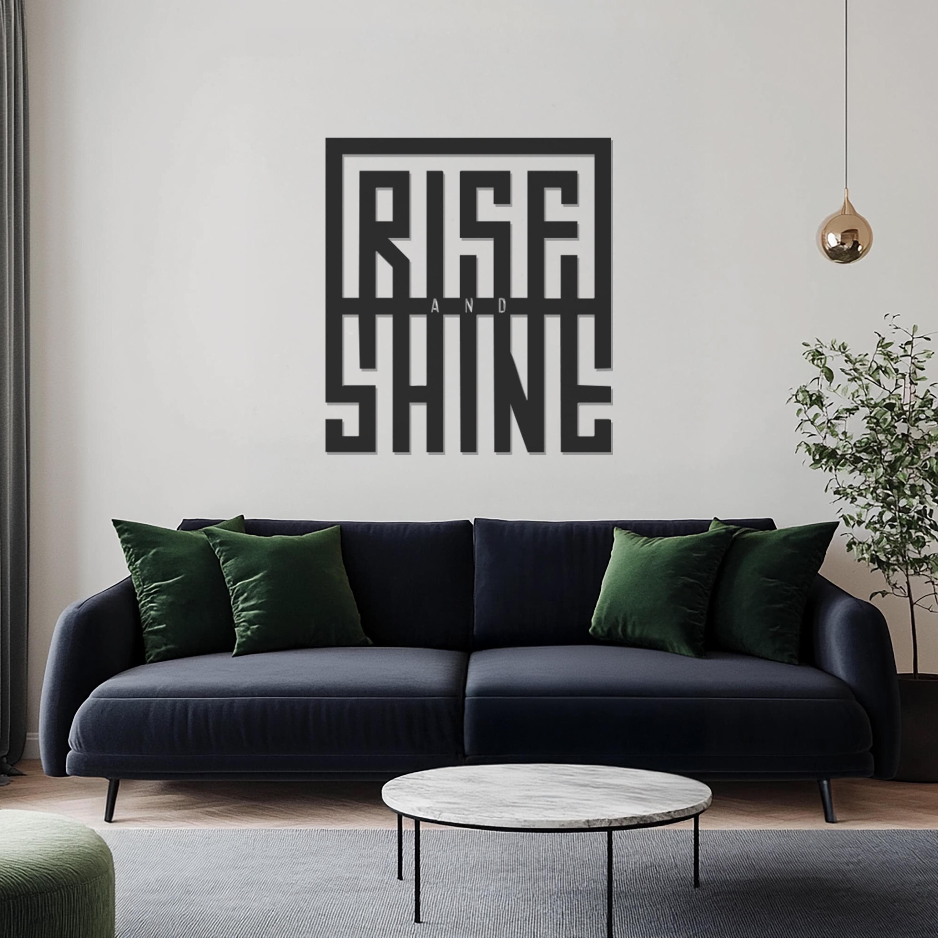 Rise and Shine Metal Wall Art, Motivational Quote Sign, Modern Typography Decor, Minimalist Metal Wall Hanging, Office Metal Wall Art - image 3