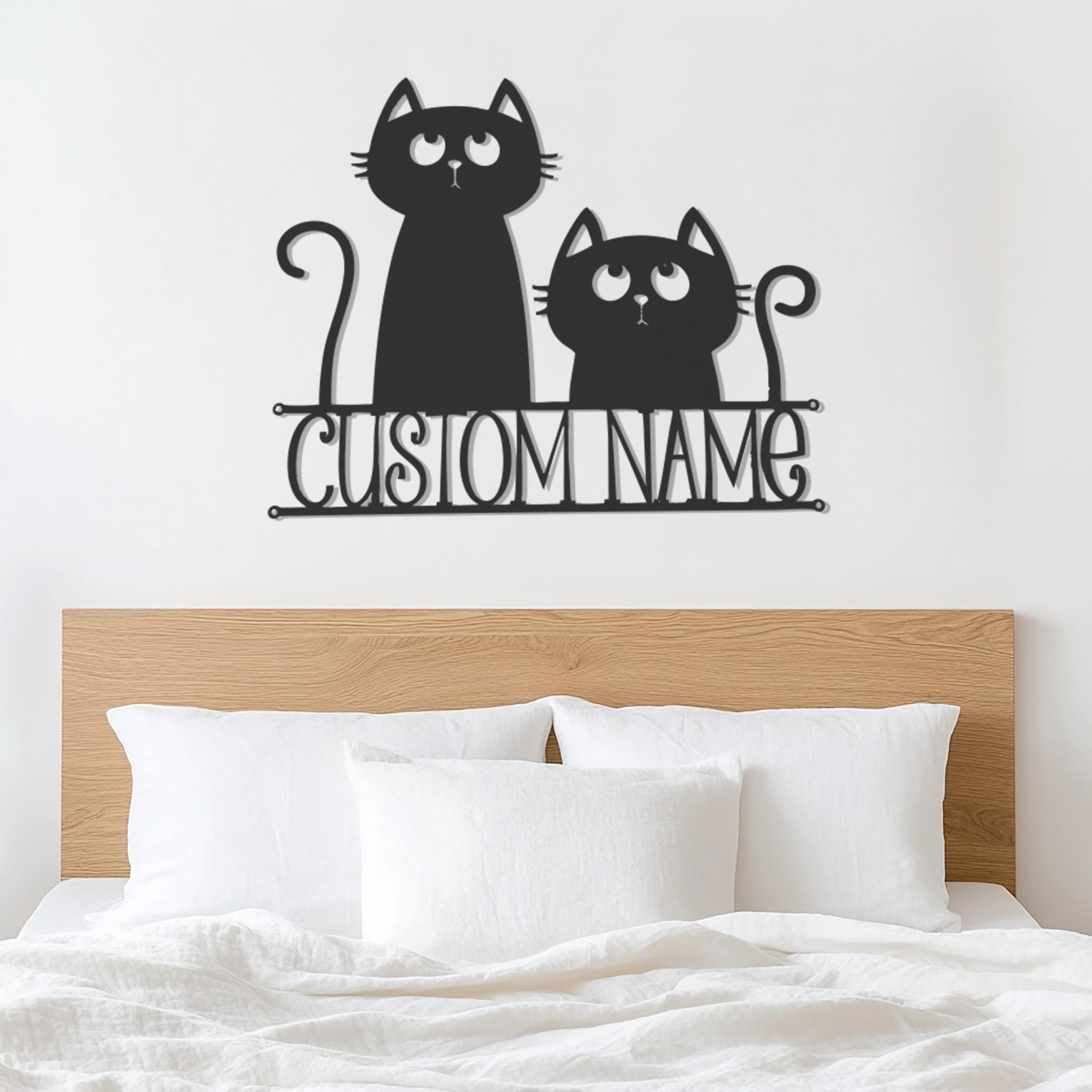 Custom Cat Wall Sign, Metal Cat Decor, Personalized Cat Name Sign, Cute Pet Wall Art, Animal Wall Art, Wall Hangings,Cat Lover Gift For Home